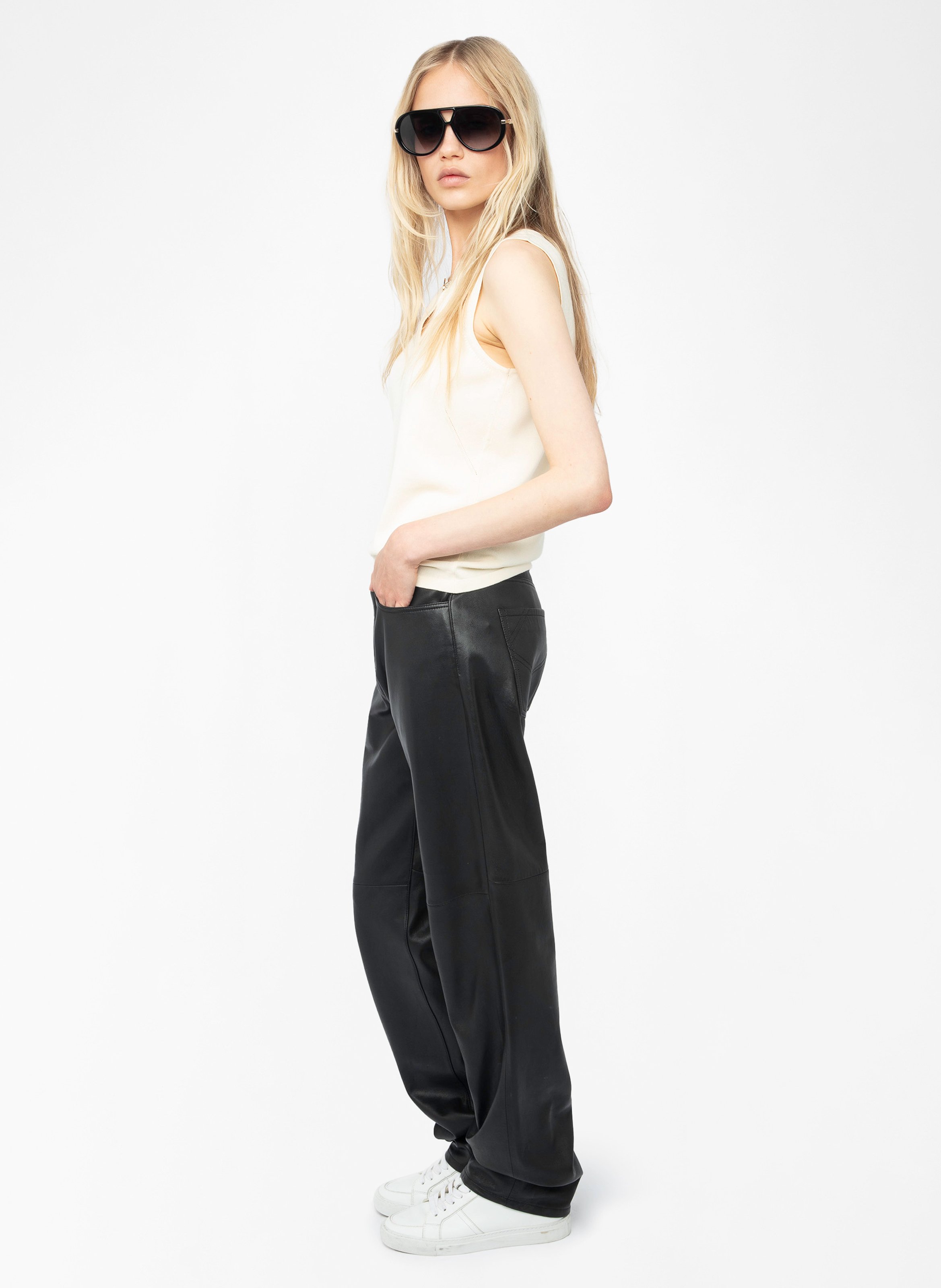 Top col rond en maille sayani ZADIG&VOLTAIRE Blanc