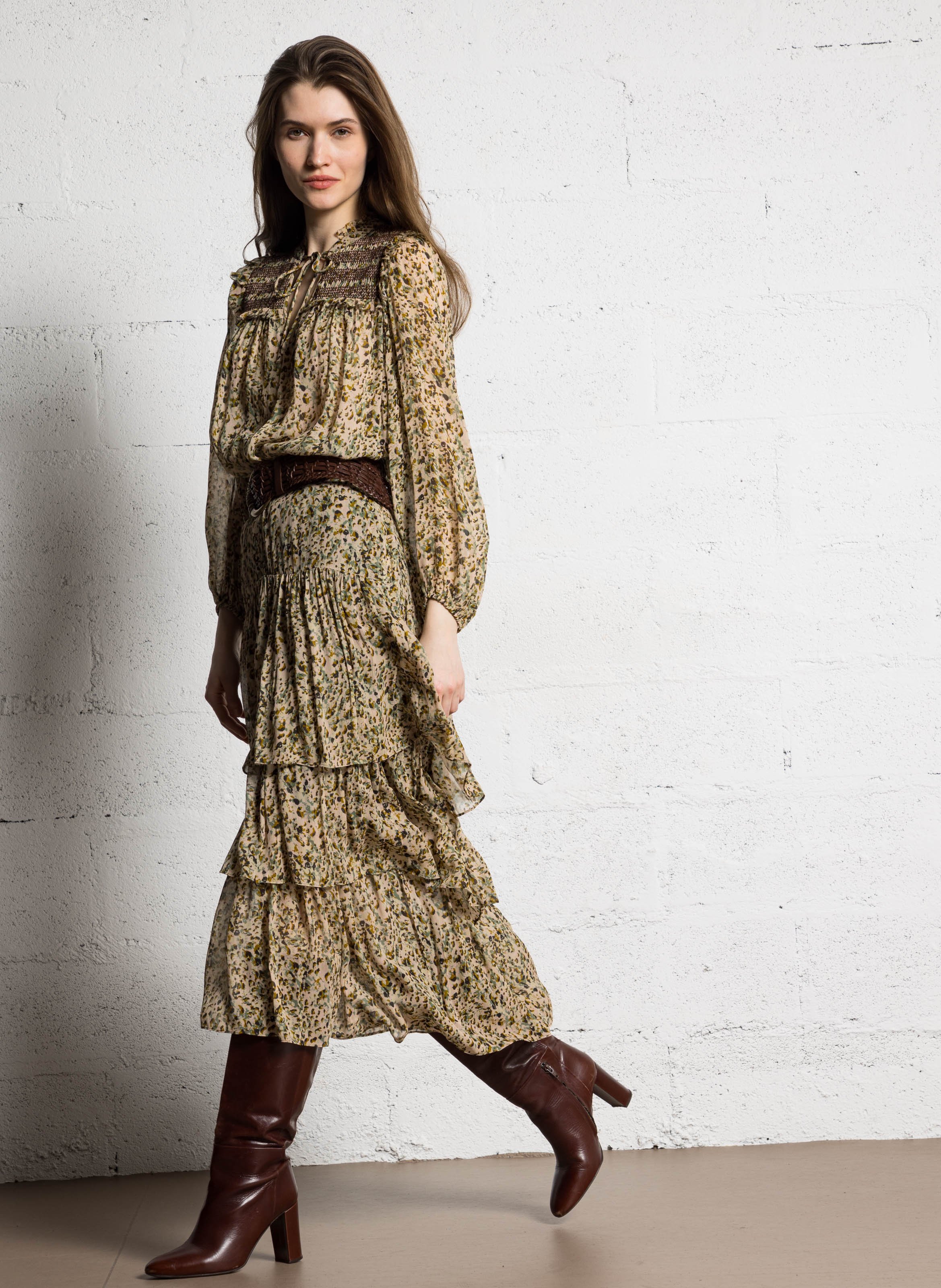 Ceinture en cuir blemence BA&SH Marron