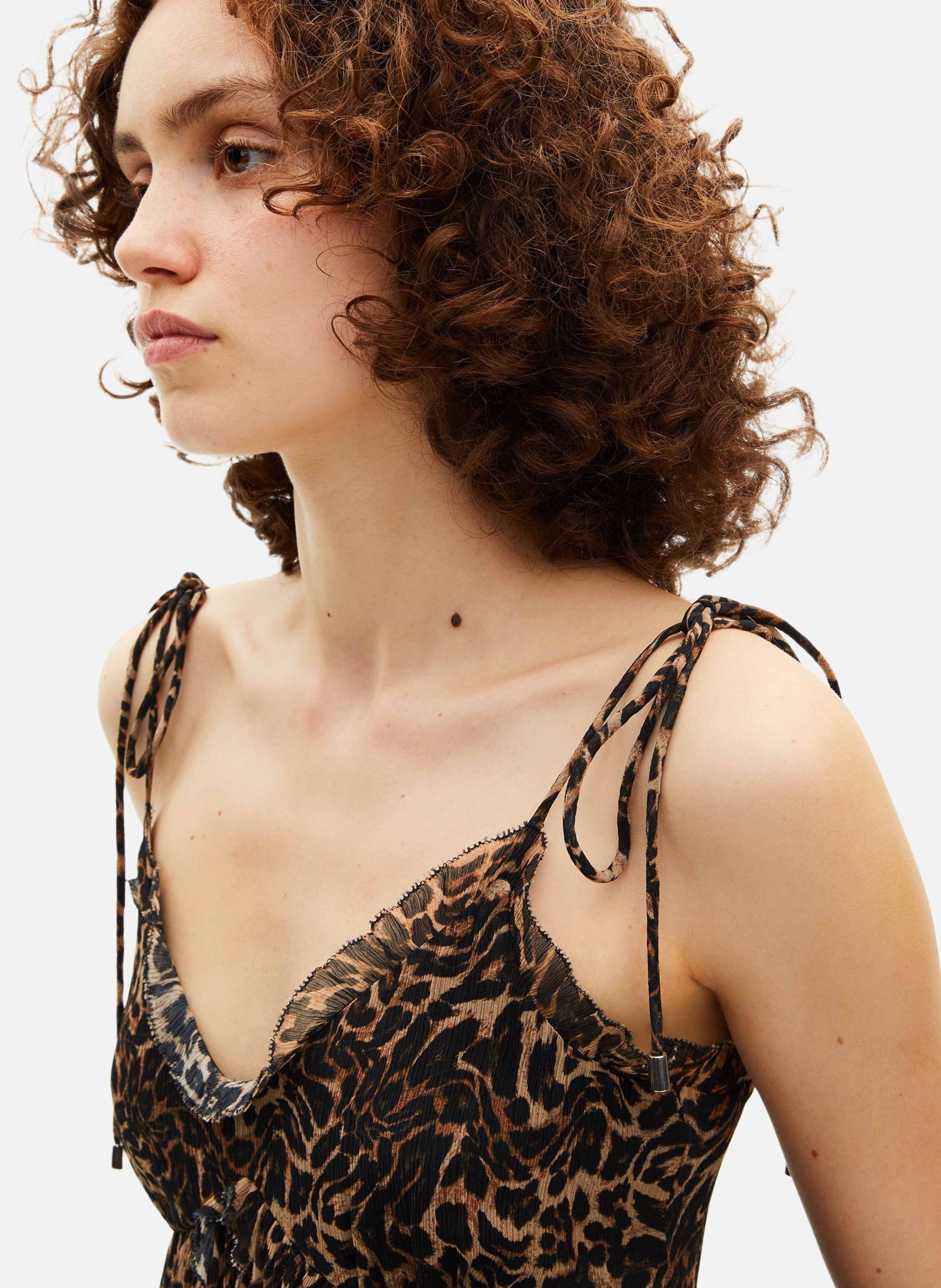 Top avec volants imprimé THE KOOPLES Marron