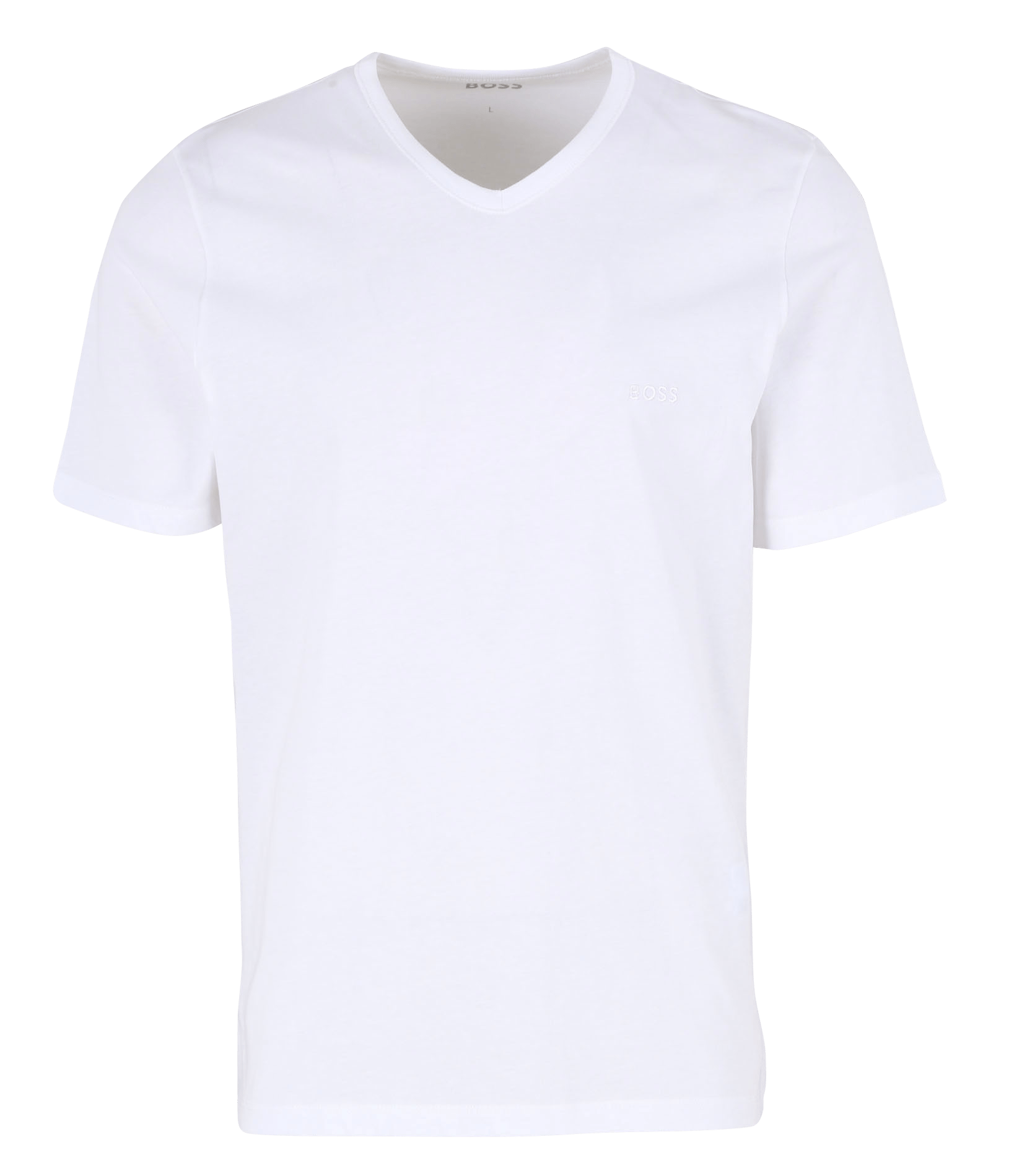 Lot de 3 tee-shirts col v brodé en coton BOSS Blanc