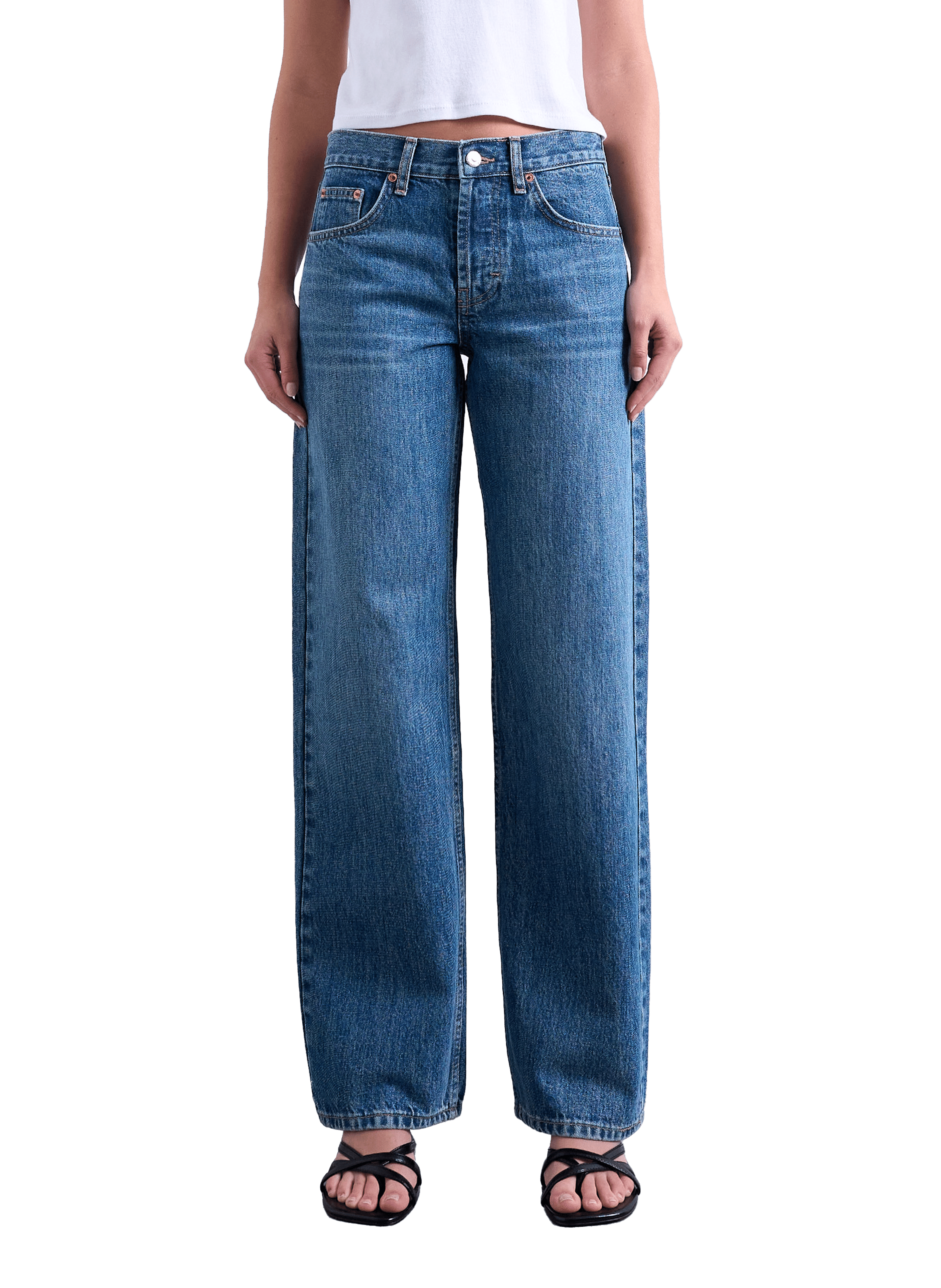 TOPSHOP Five-pocket cotton jeans Blue