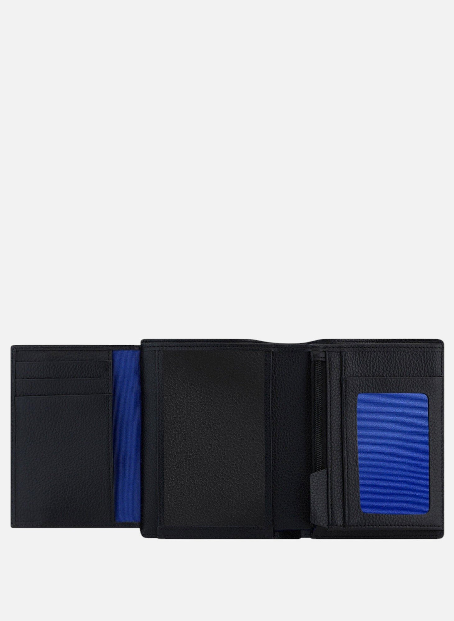 Portefeuille vertical zippé 2 volets emile en cuir grainé LE TANNEUR Noir