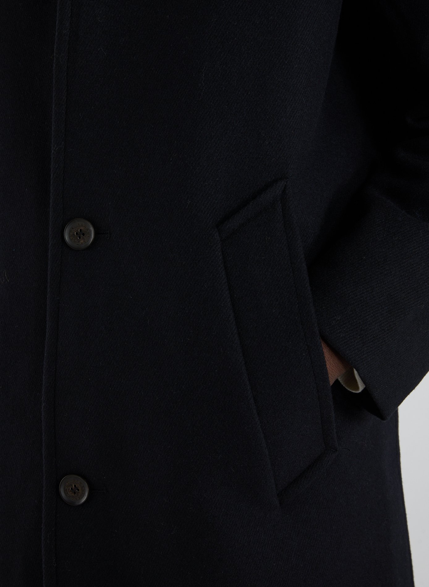 Mid-length parka with classic collar in mixed wool ARMANI EXCHANGE Blue