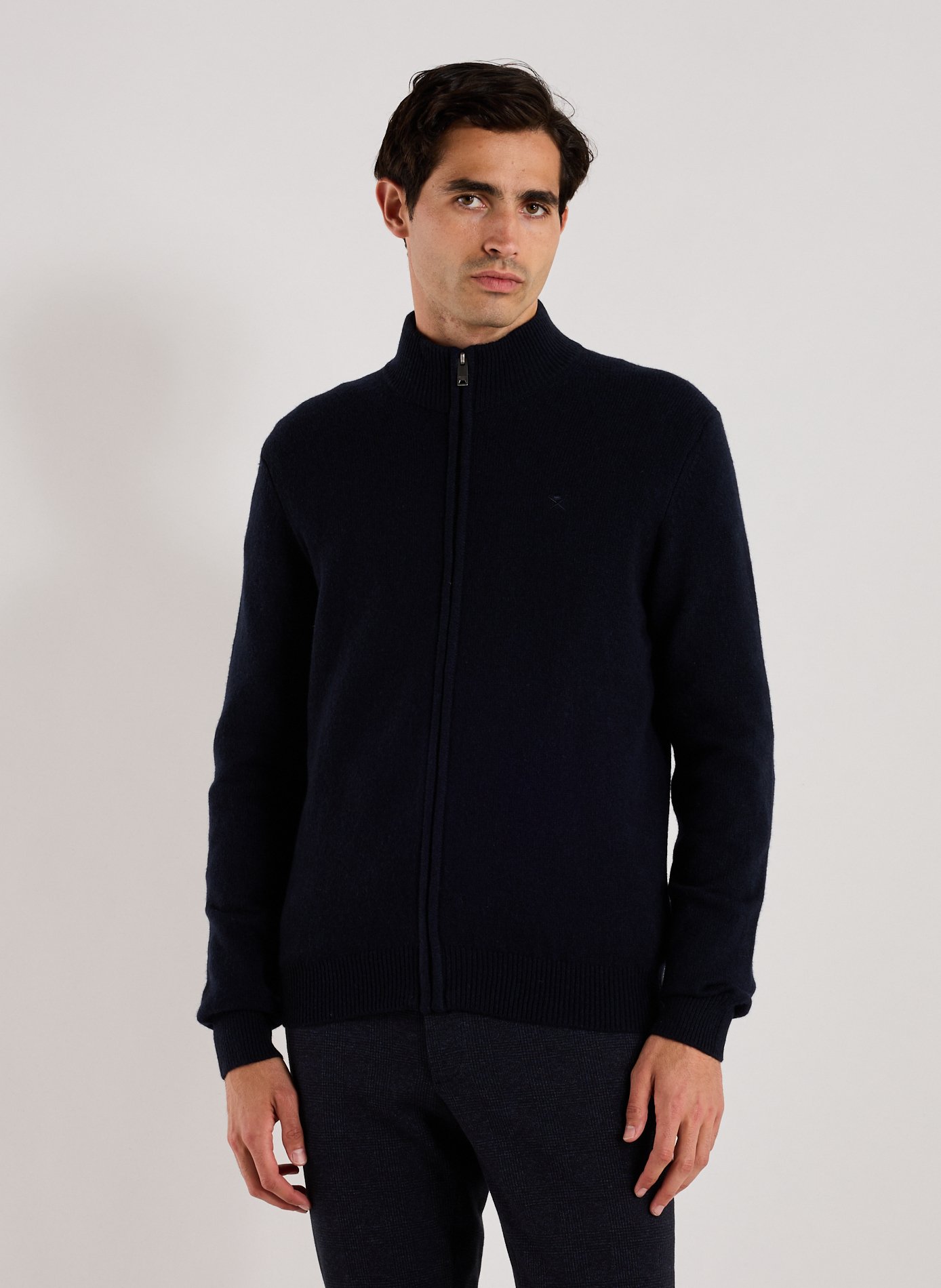 HACKETT Gilet col montant en laine Bleu