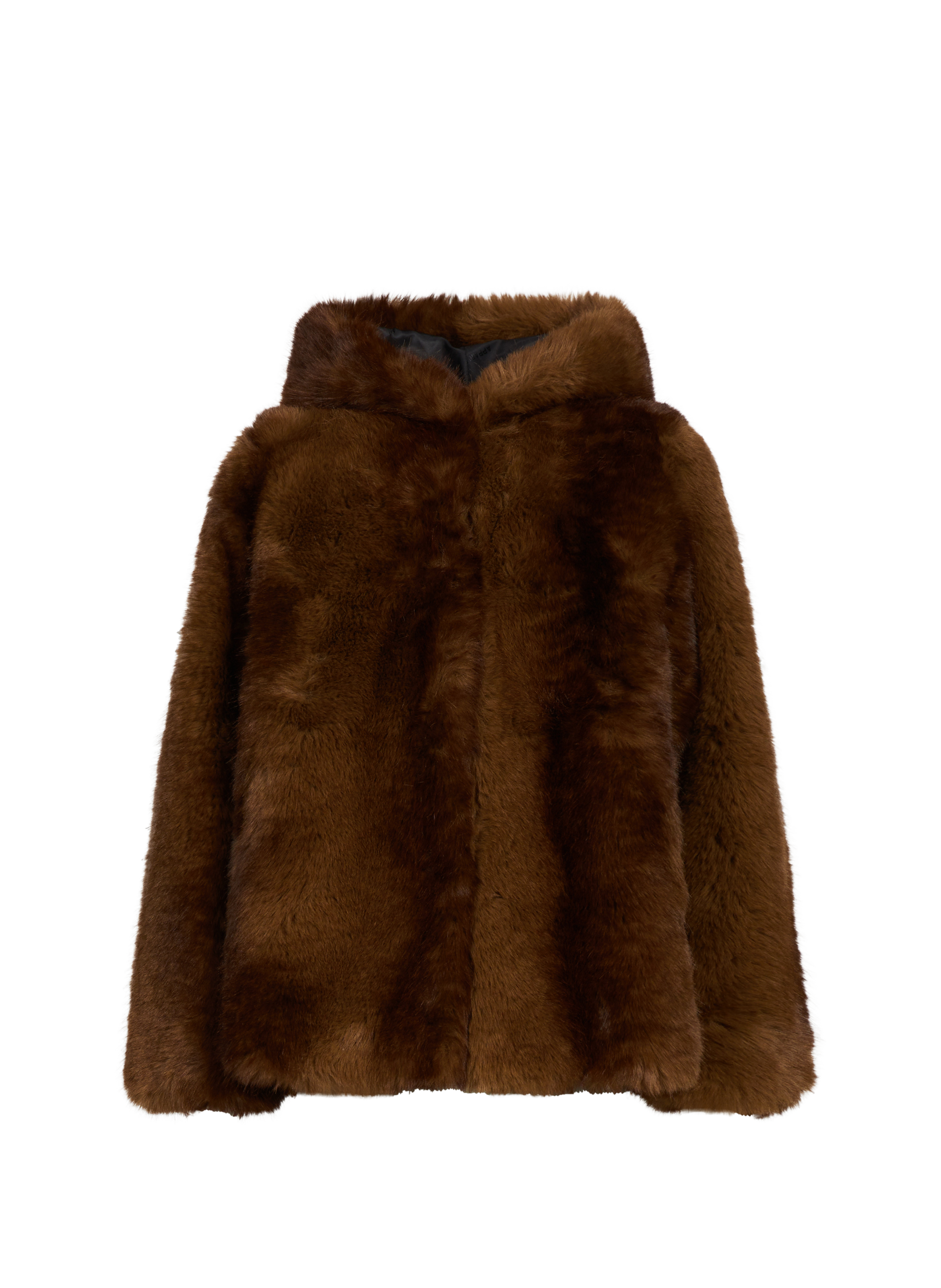 Manteau fourrure à capuche Marron by APPARIS APPARIS Manteau fourrure à capuche Marron