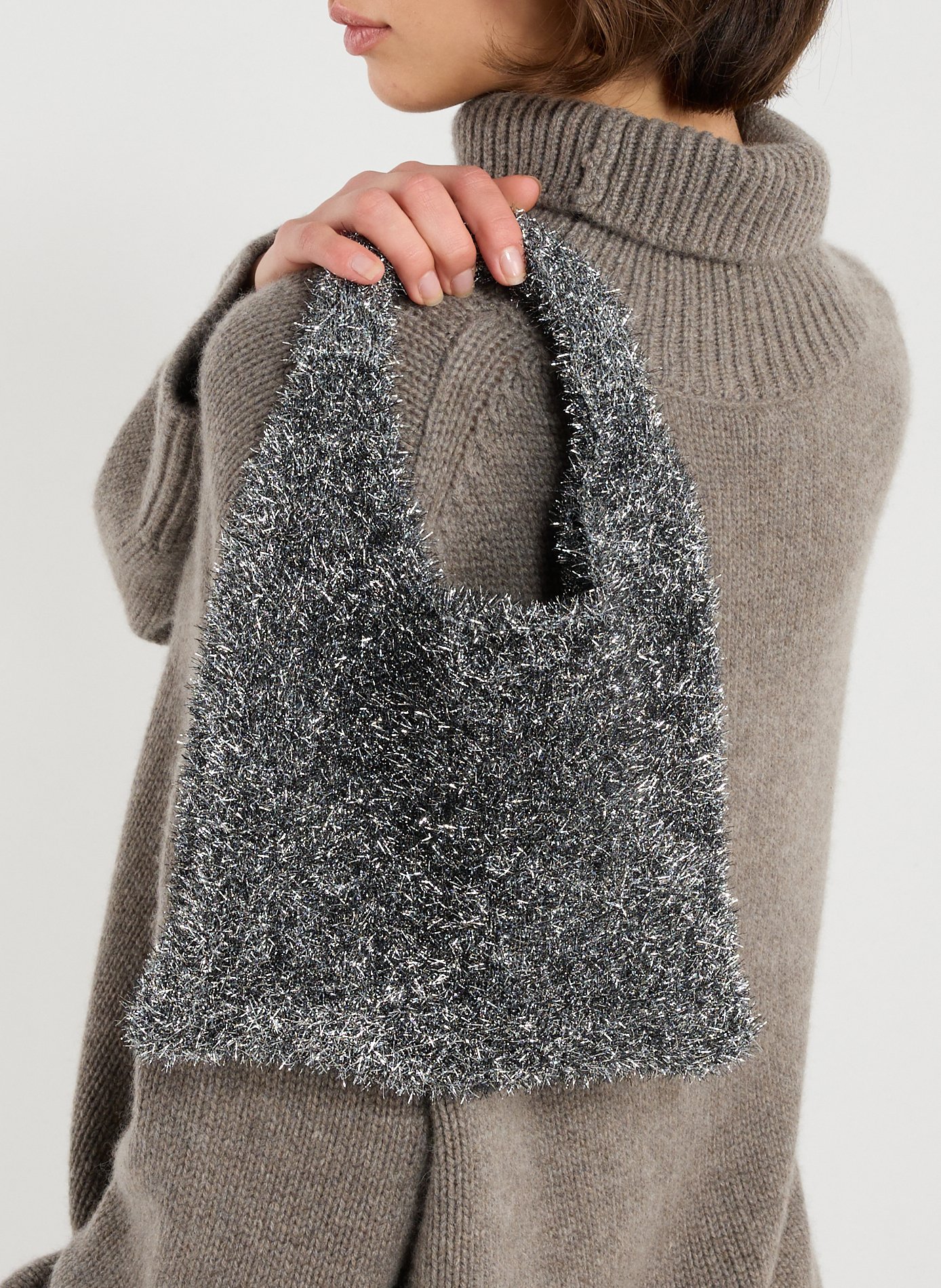 Metallic Mesh Handbag AU PRINTEMPS PARIS Black