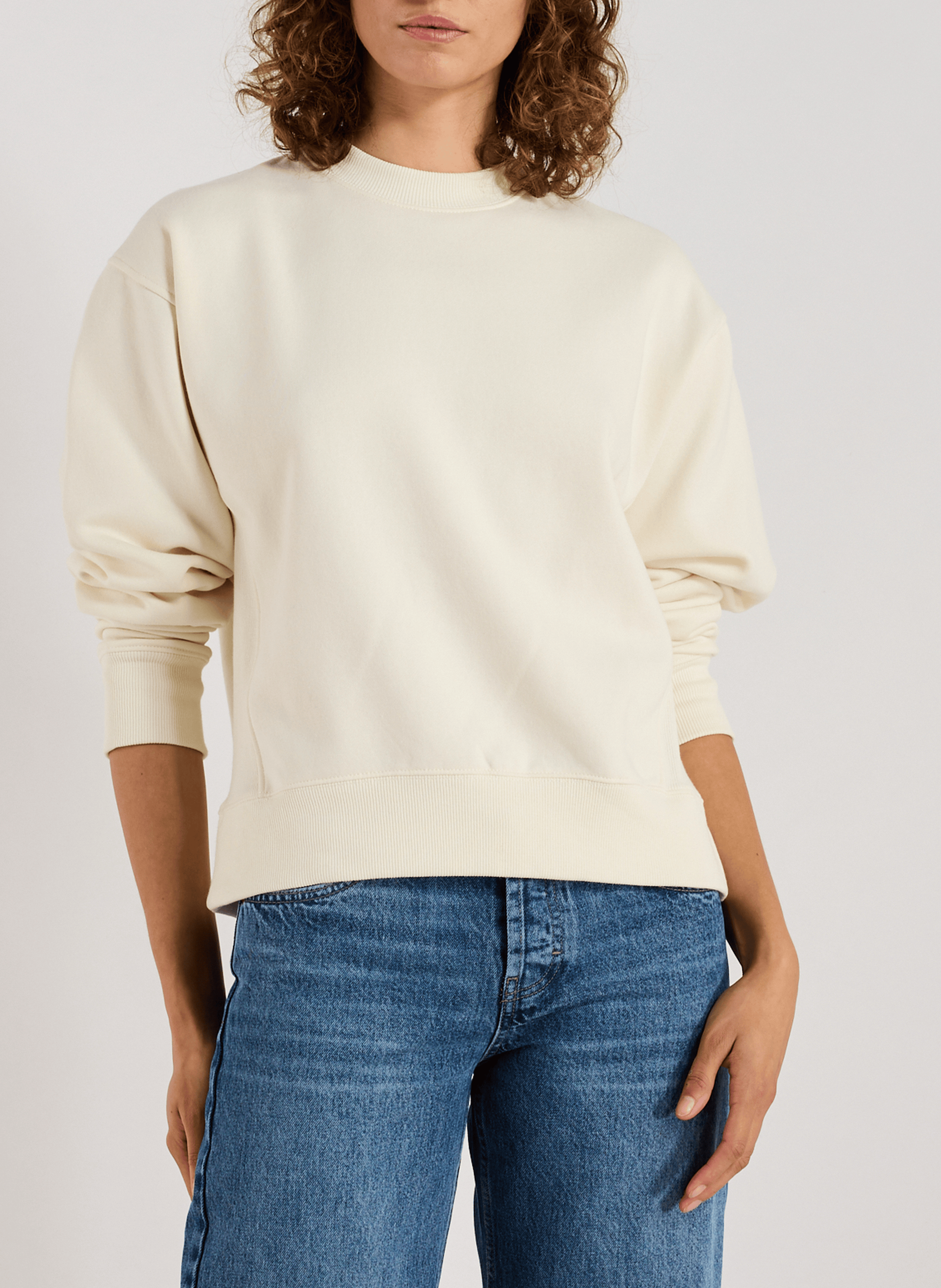 TOPSHOP Oversized round neck sweater Beige