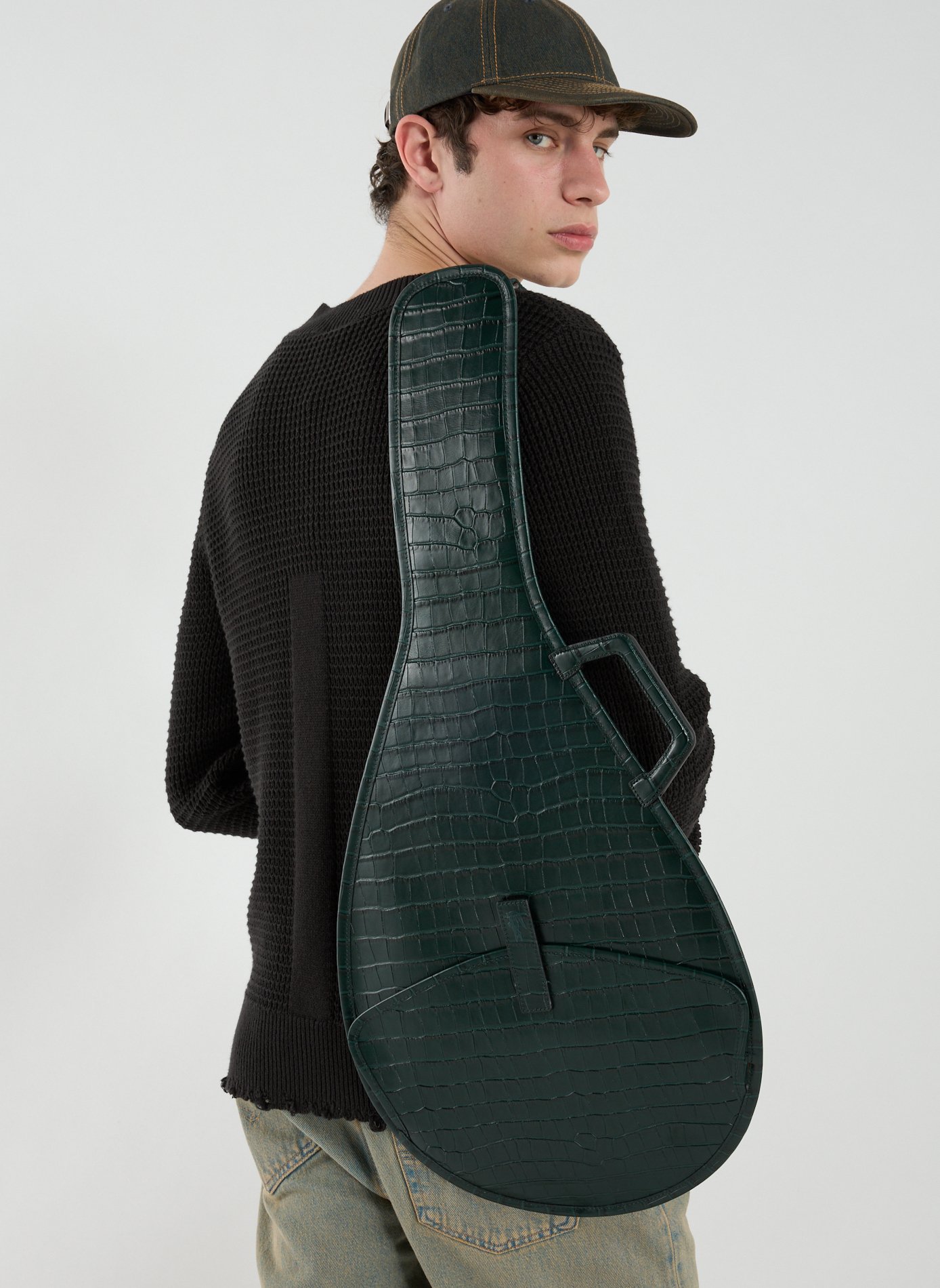 Cowhide leather tennis bag LACOSTE Green