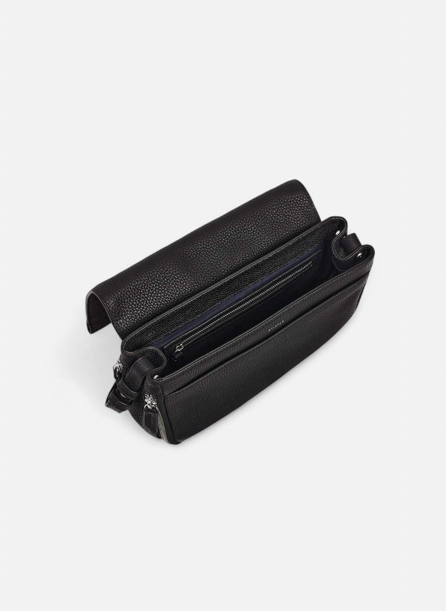 Petit sac bandoulière aurore en cuir grainé Noir