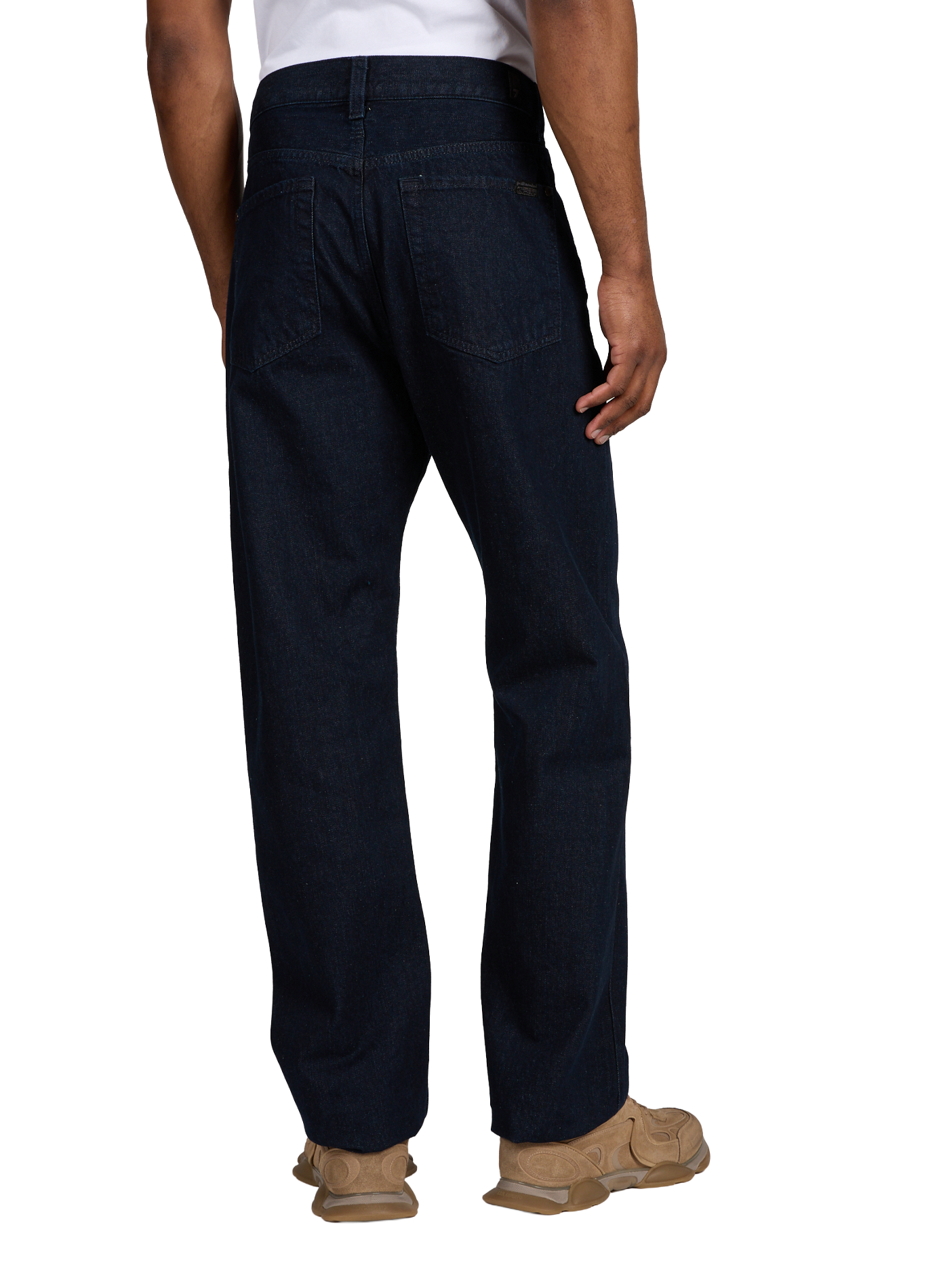 Jean droit en coton 7 FOR ALL MANKIND Bleu