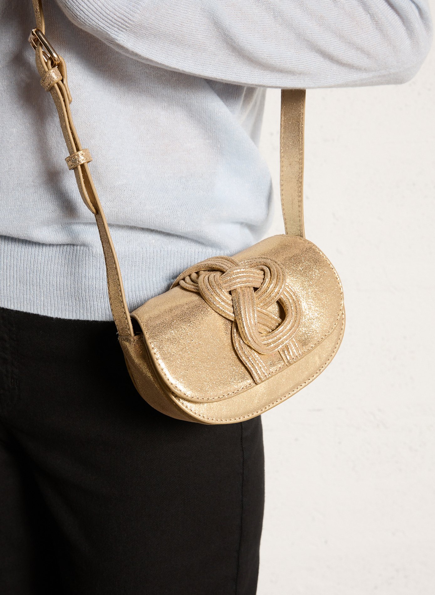 Sac bandoulière en cuir marius mini MAISON 123 Doré