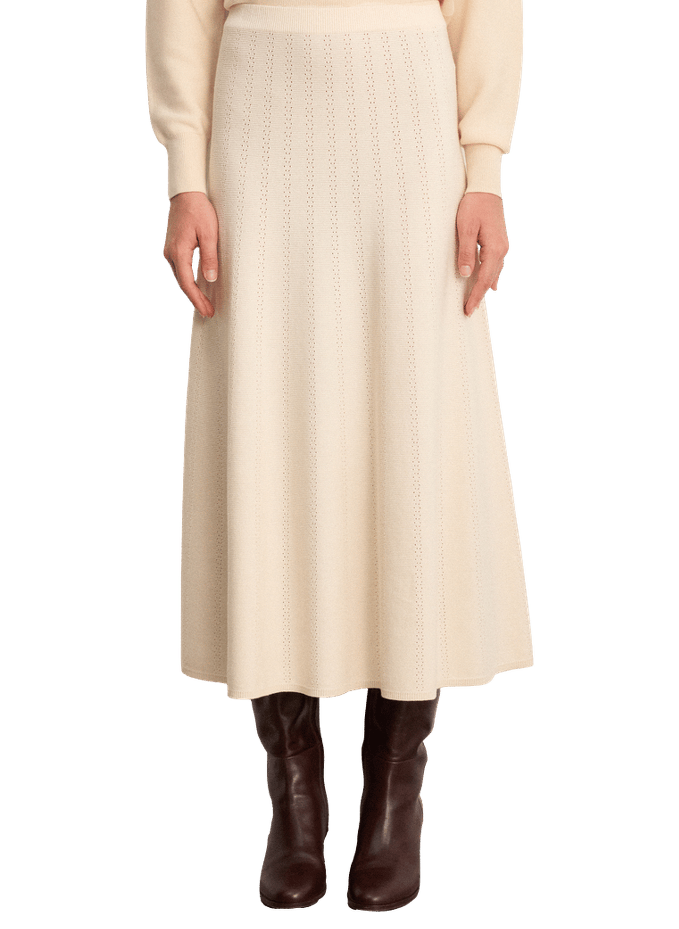 Jupe midi en maille - nalia PABLO Beige