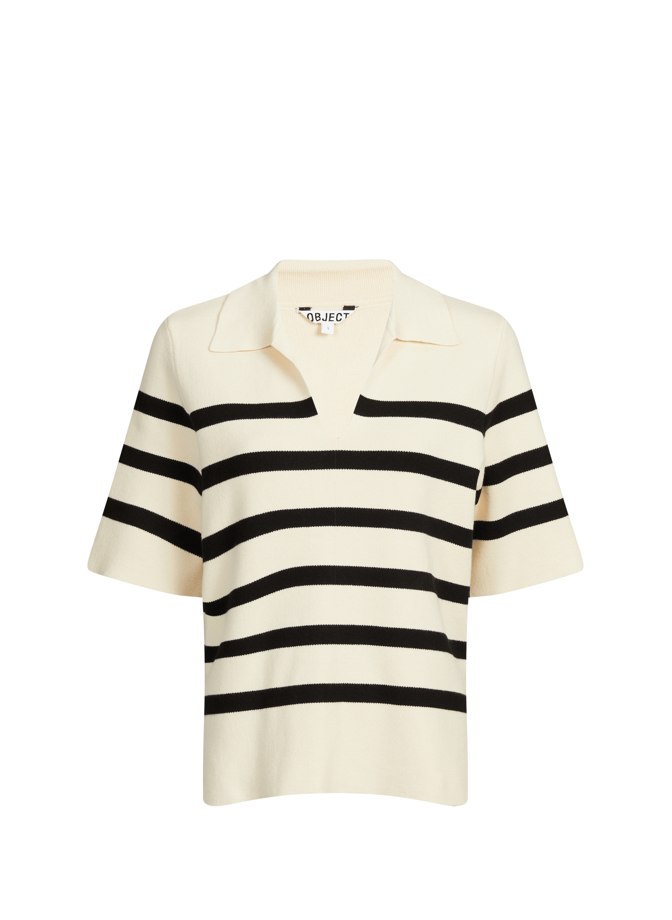 Striped knit top OBJECT Beige