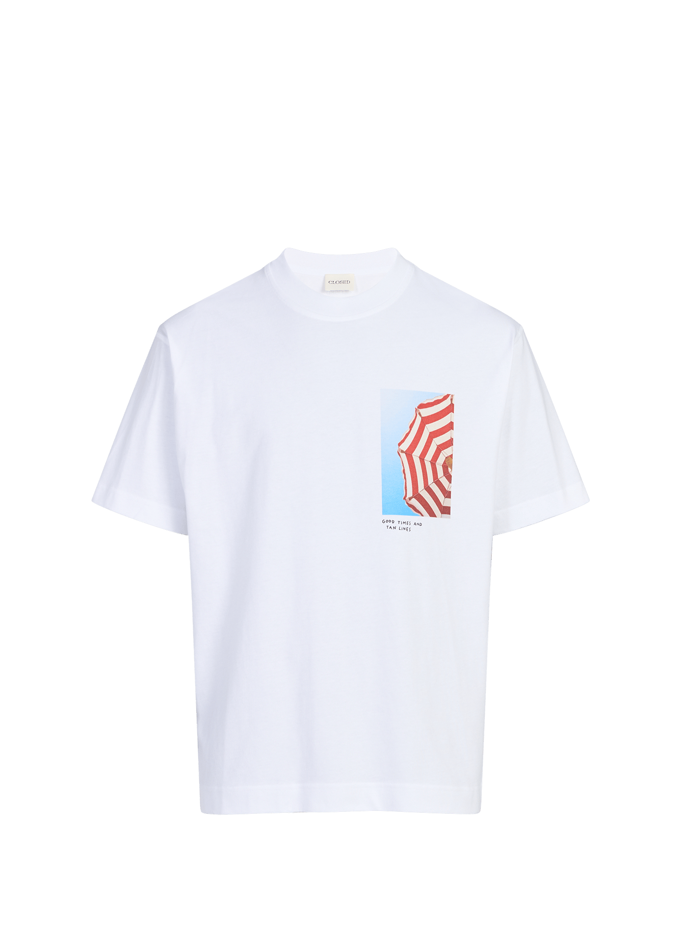 Straight printed cotton T-shirt CLOSED White