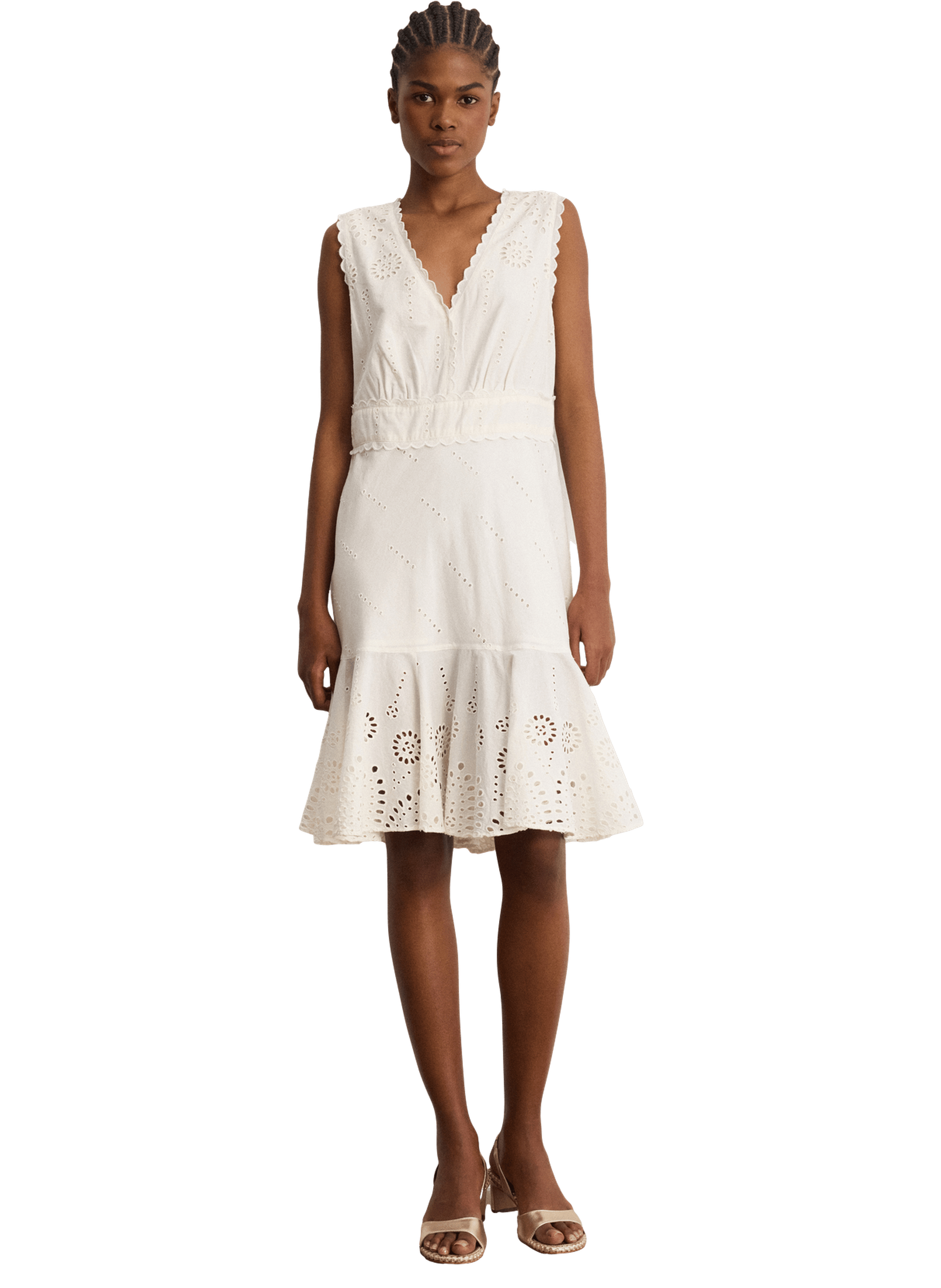 Robe en broderie anglaise - annah PABLO Beige