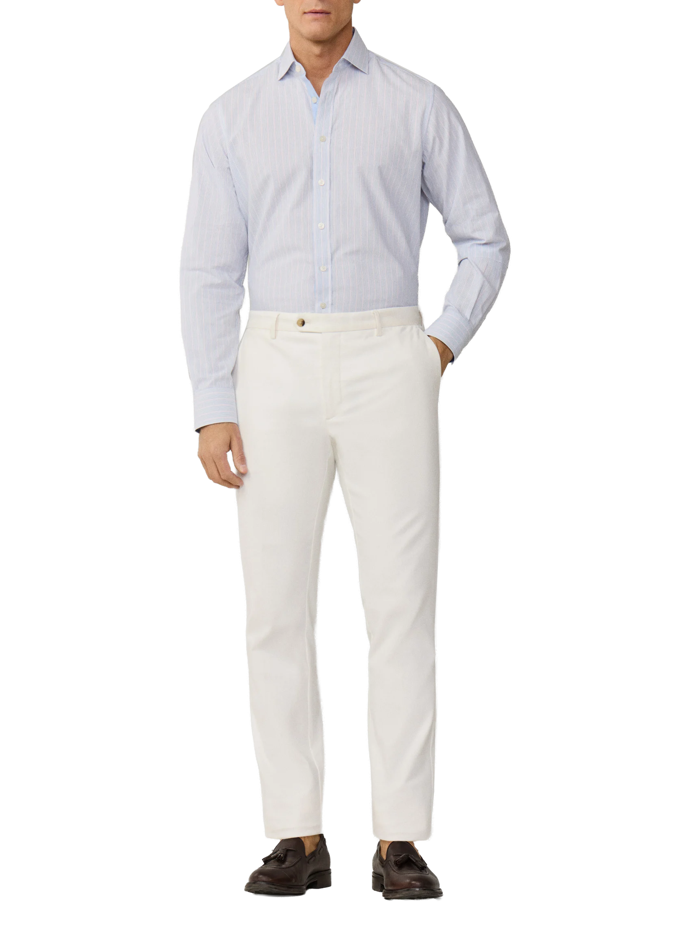 Chemise à rayures en coton mélangé HACKETT Rose