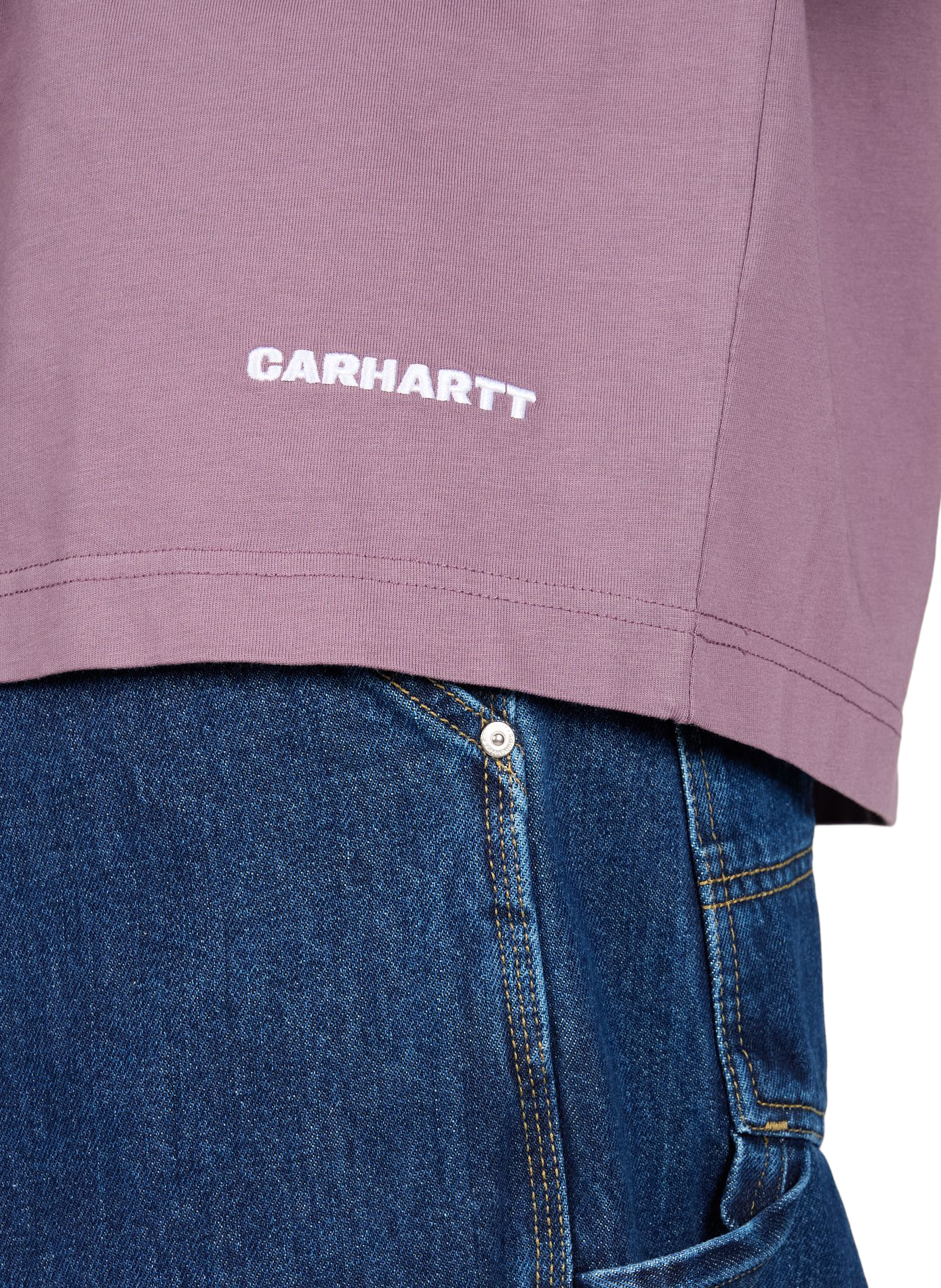 T-shirt embroidered with brand logo in cotton CARHARTT WIP Pink