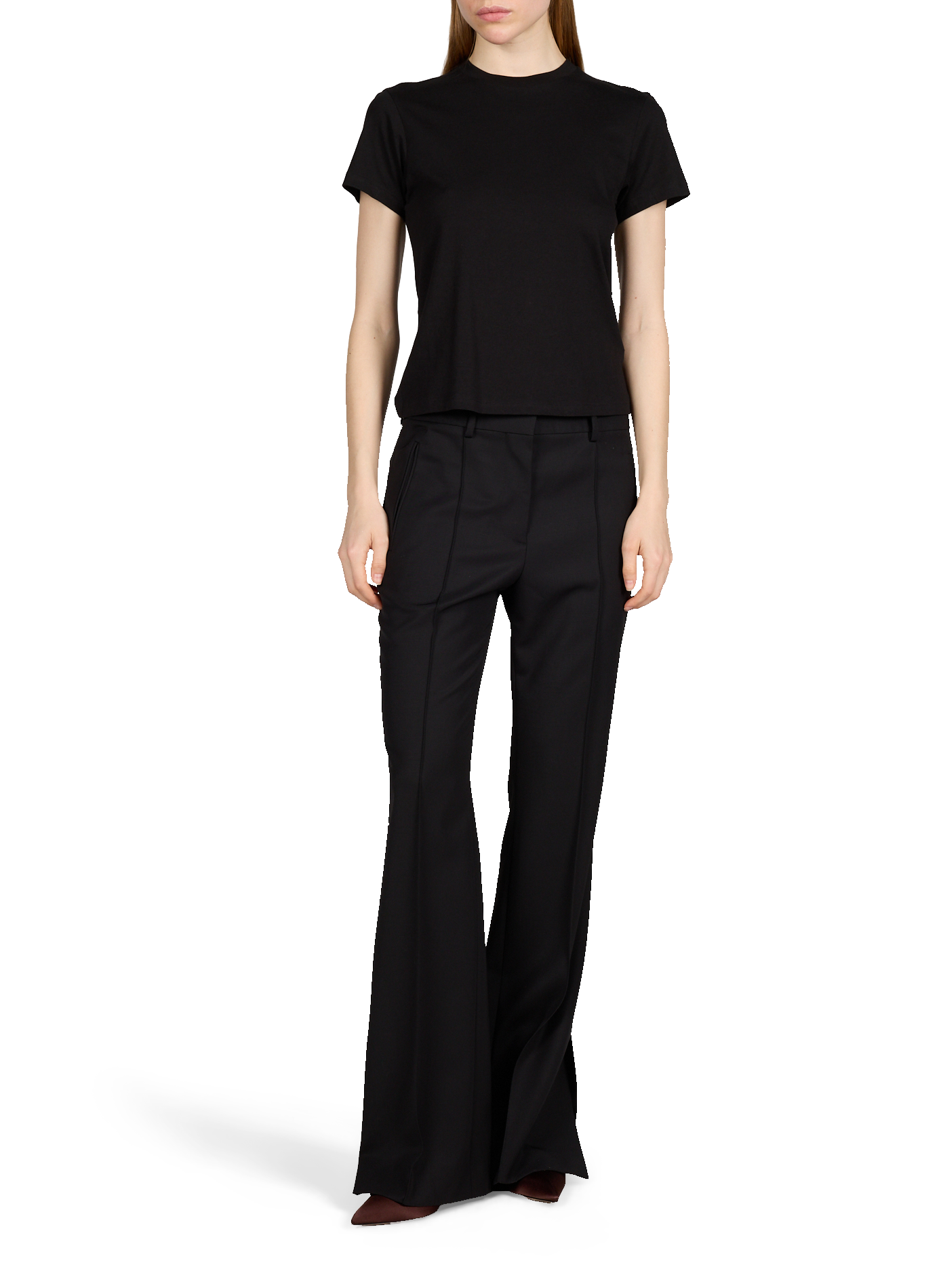 T-shirt droit manches courtes Wardrobe en coton HELMUT LANG Noir