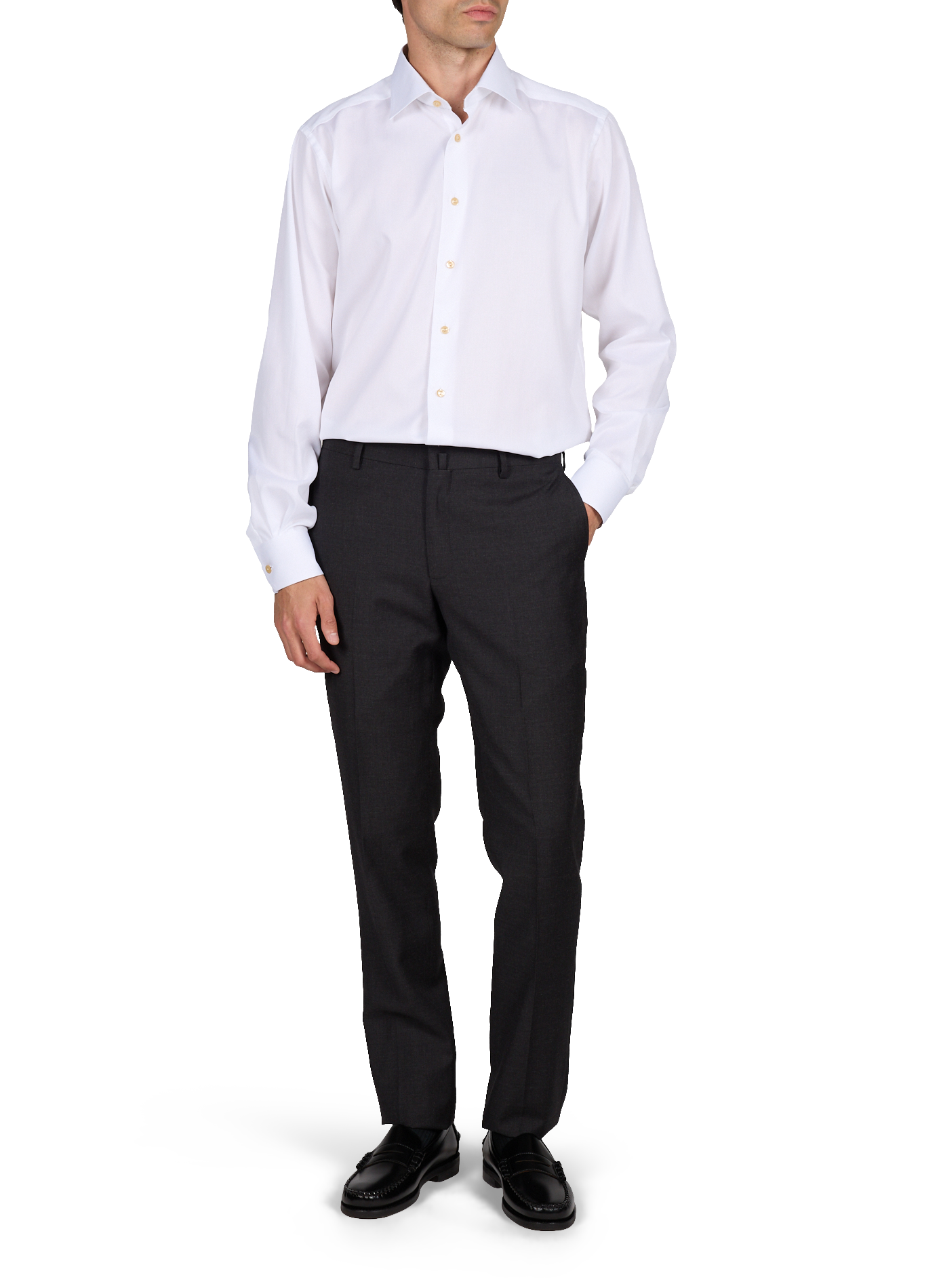 Pantalon de costume ajusté en laine HACKETT Gris