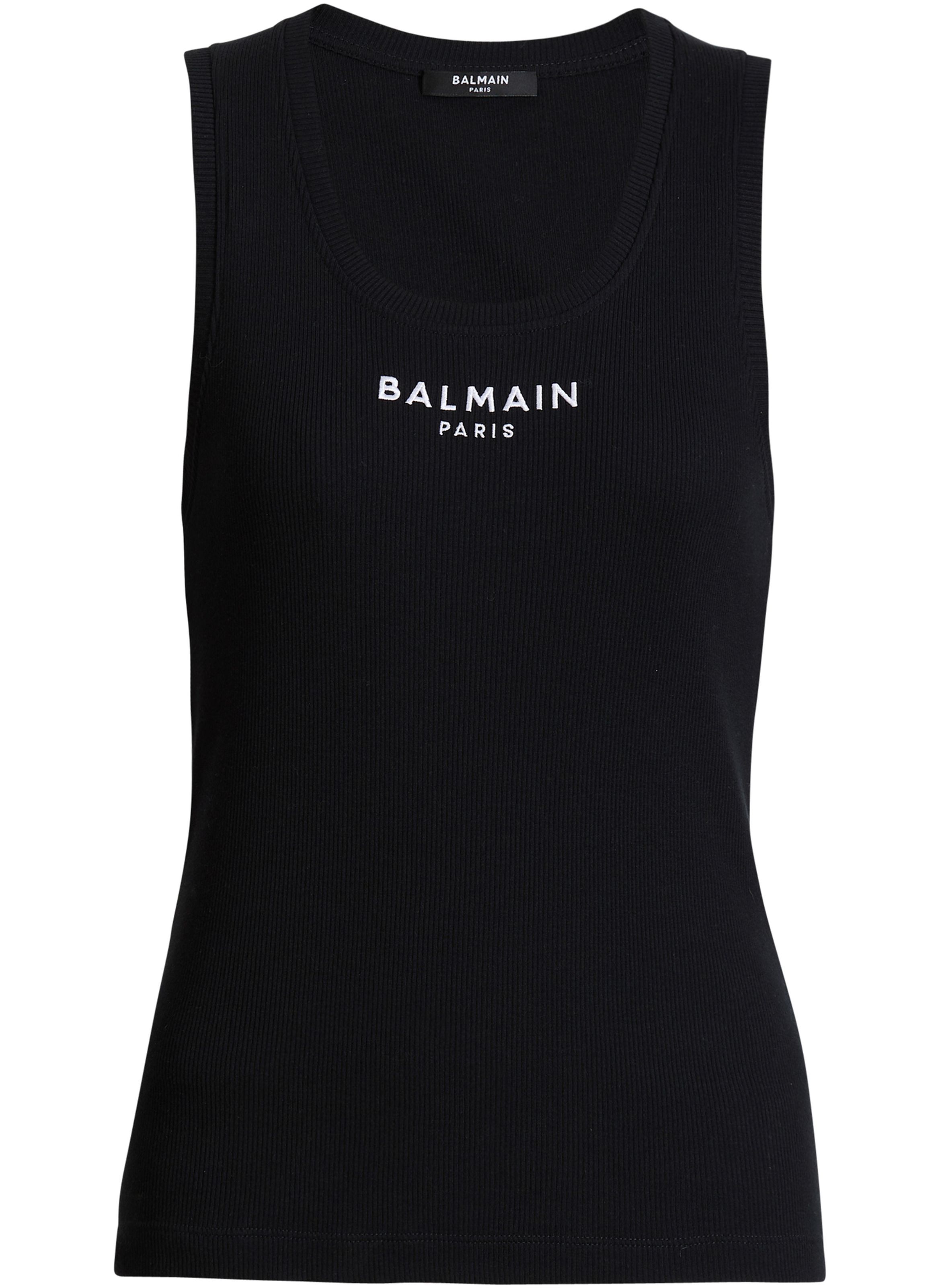 Débardeur brodé balmain paris BALMAIN Noir