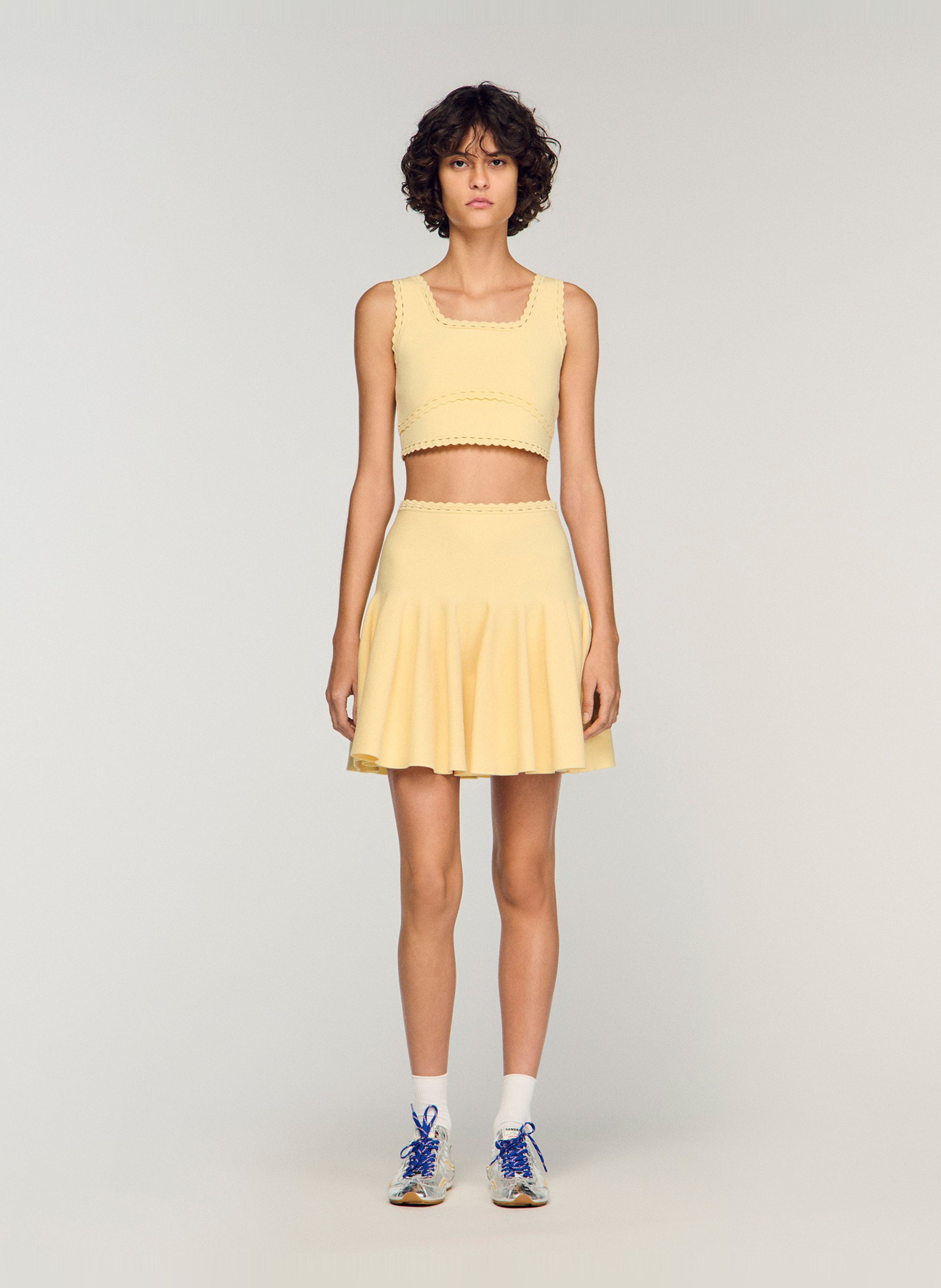 Jupe courte patineuse SANDRO Jaune