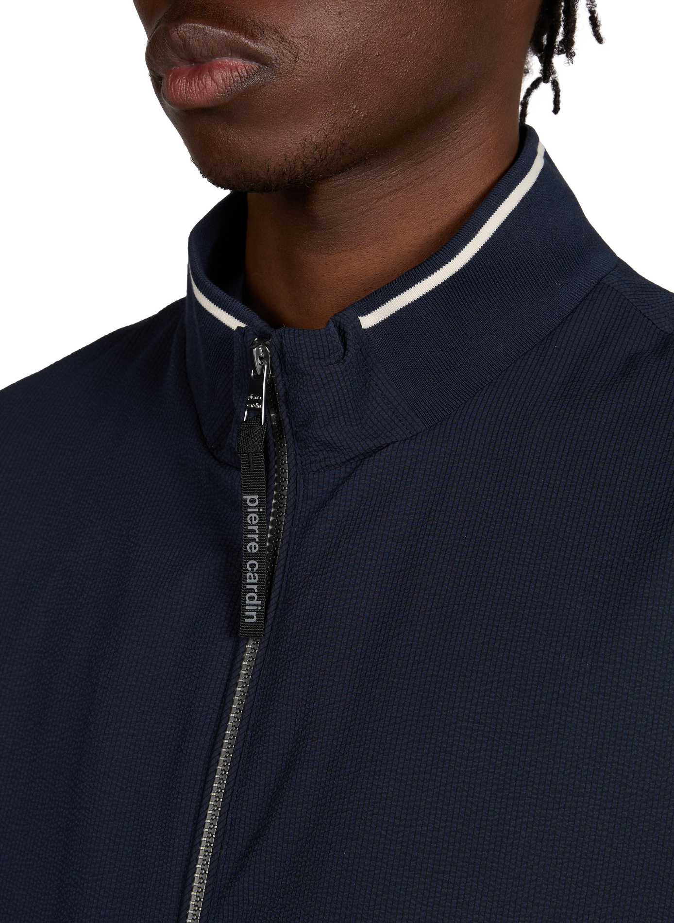 Striped mock neck jacket PIERRE CARDIN Blue