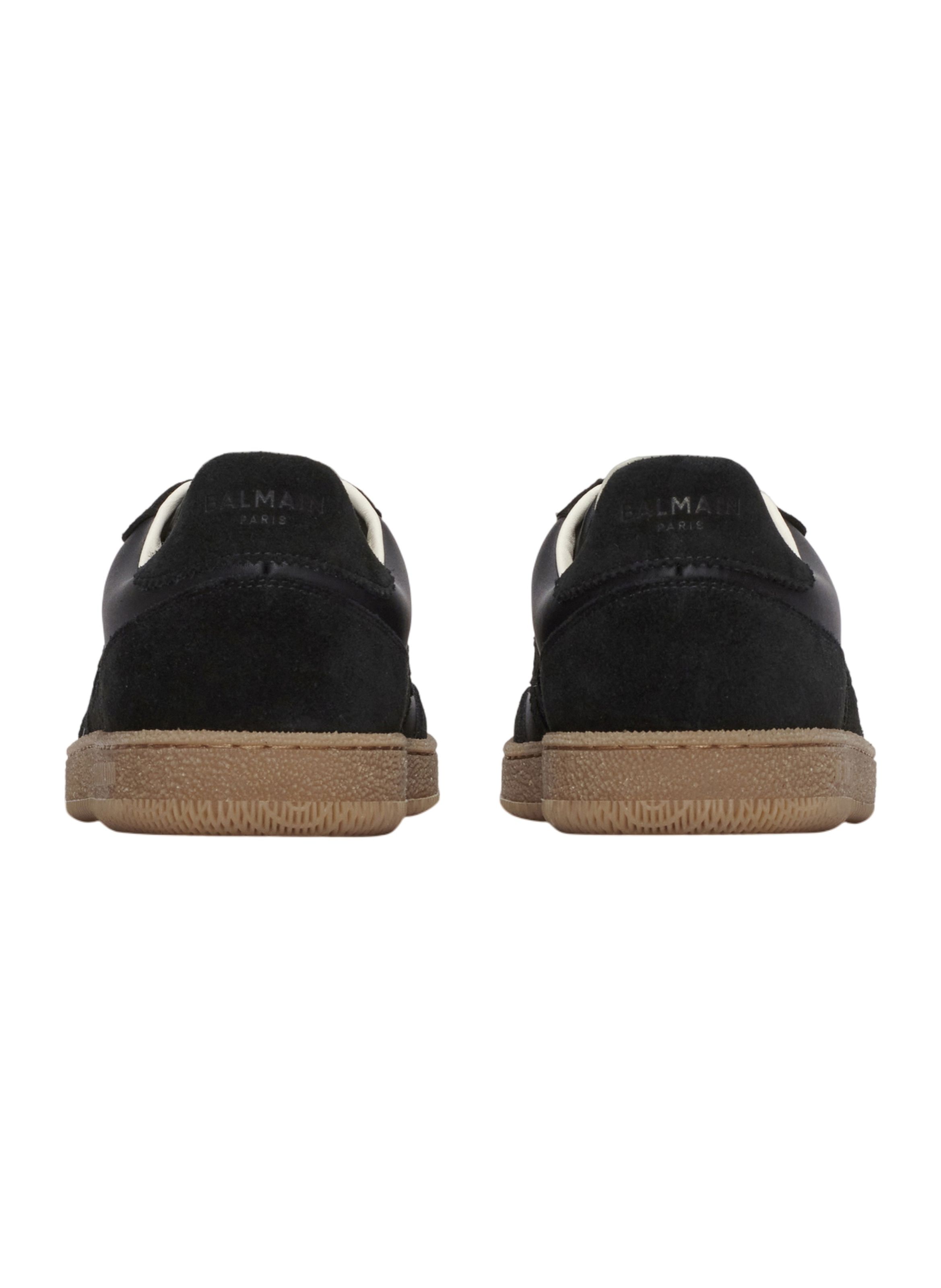Baskets balmain swan en cuir lisse et suédé BALMAIN Noir