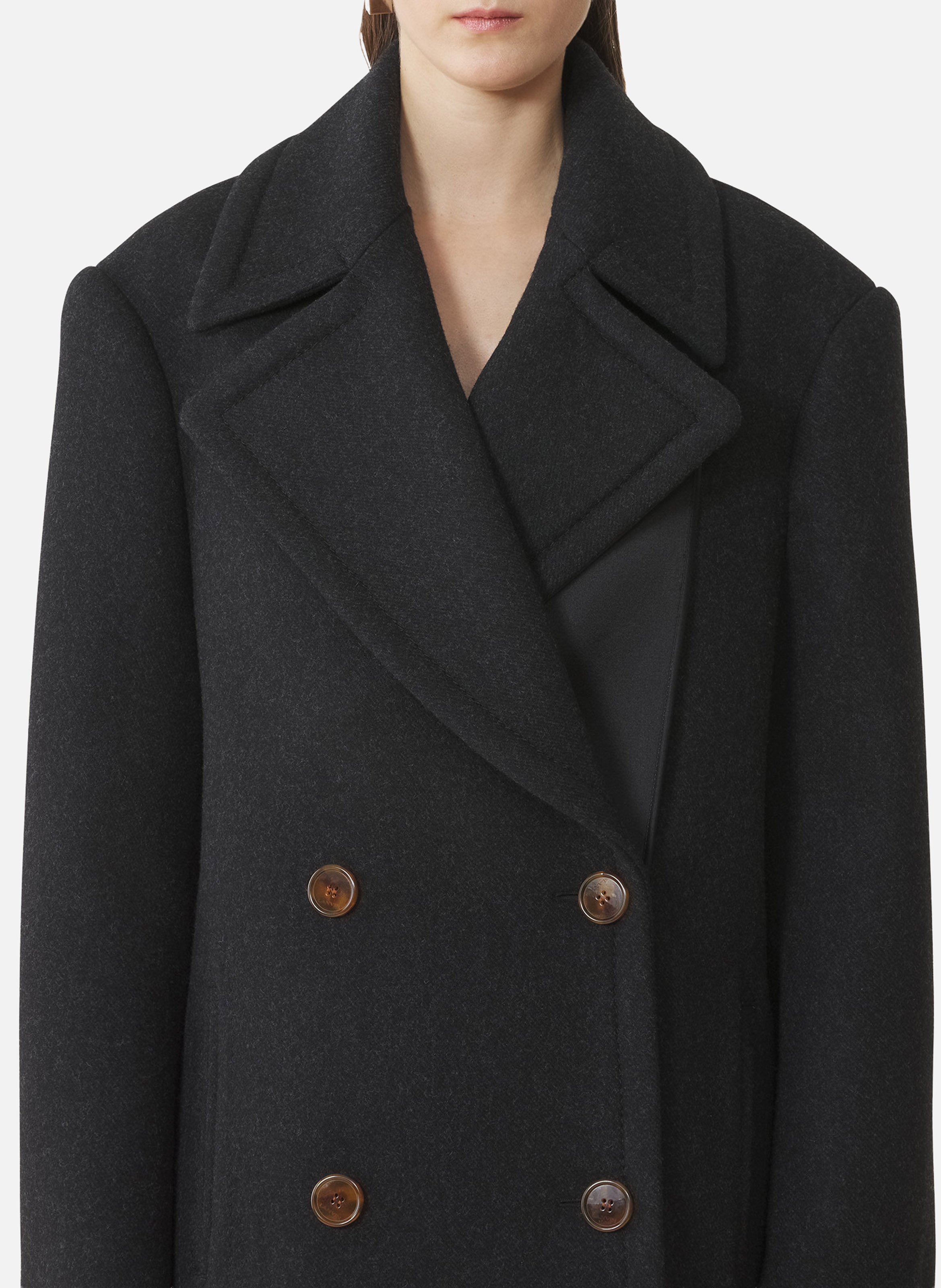 Caban court en laine LANVIN Noir