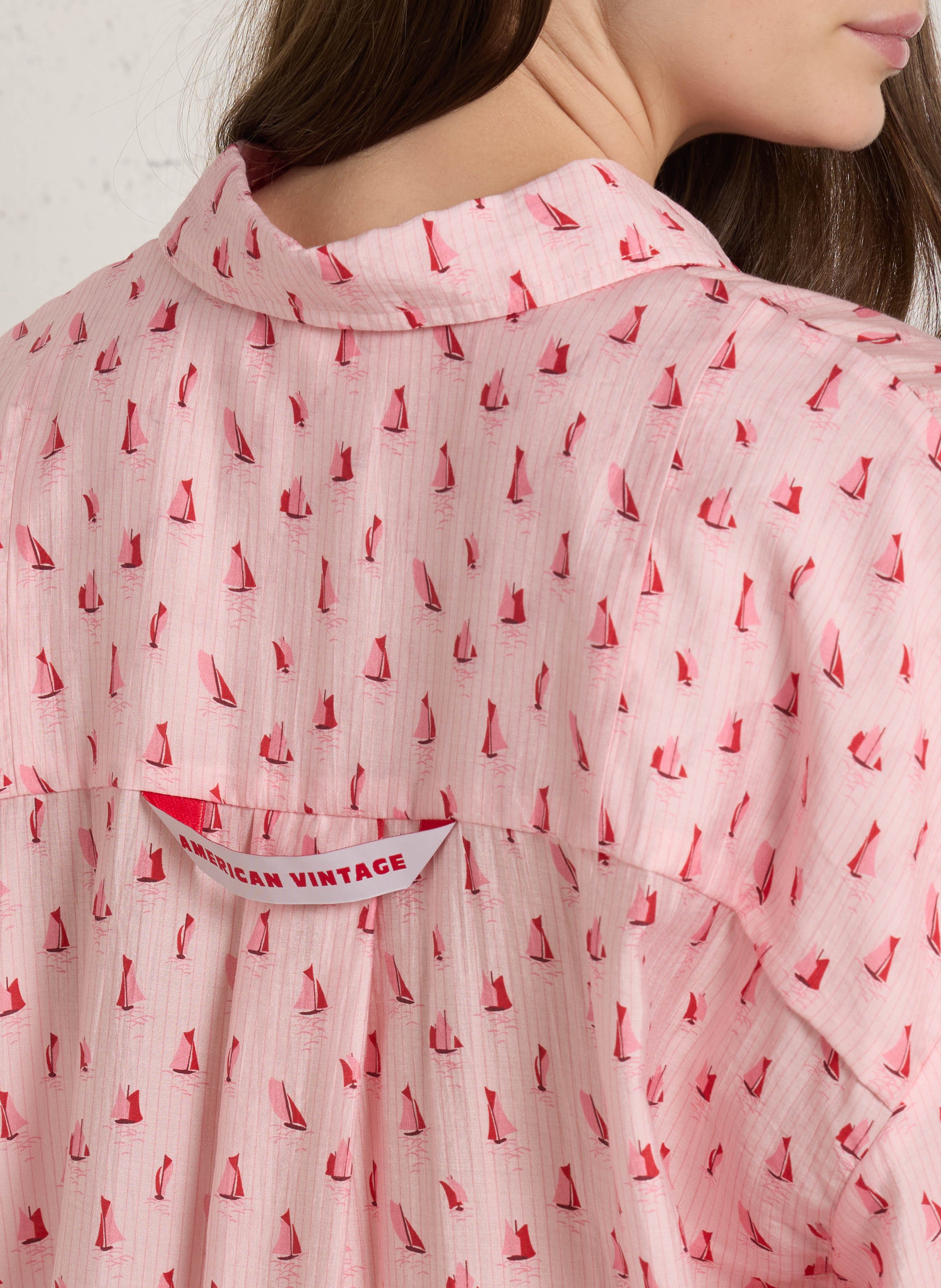 Chemise ample à rayures zivow AMERICAN VINTAGE Rose