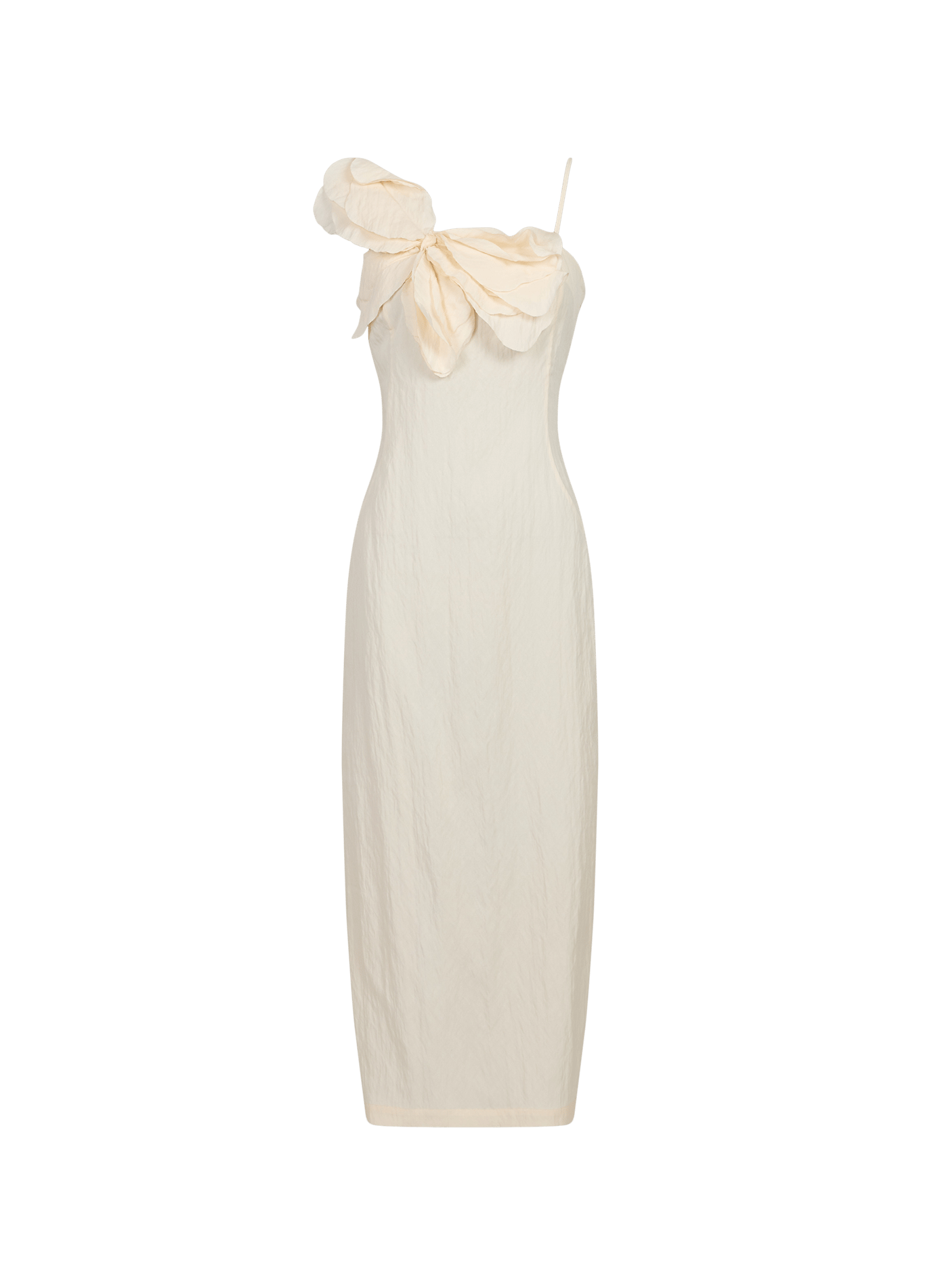 Robe midi avec fleurs au décolleté BLUMARINE Beige