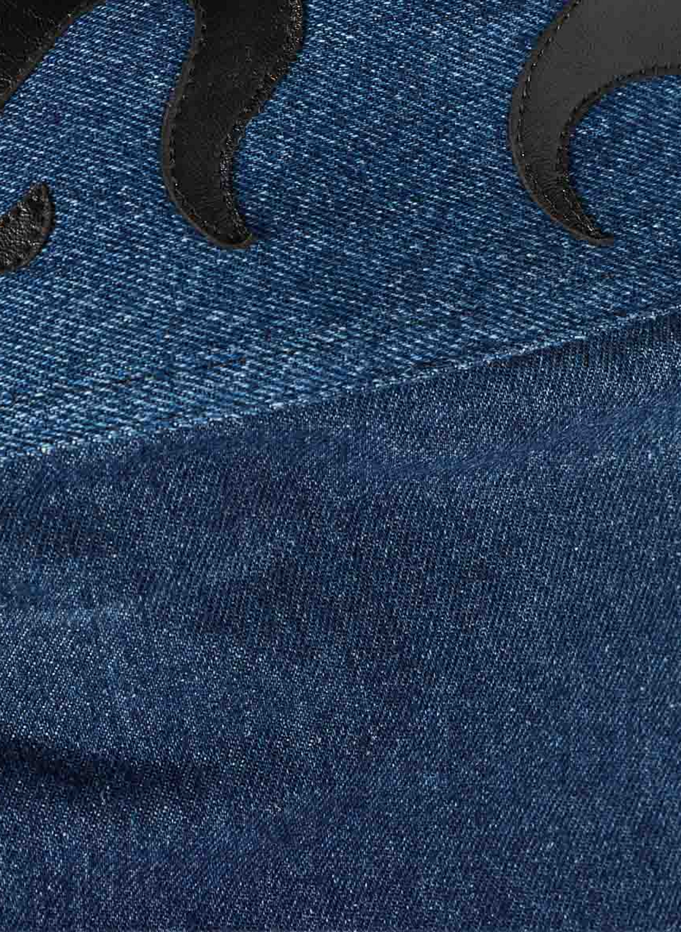 Upcycled denimjas met leren patches unisex MARINE SERRE Blauw