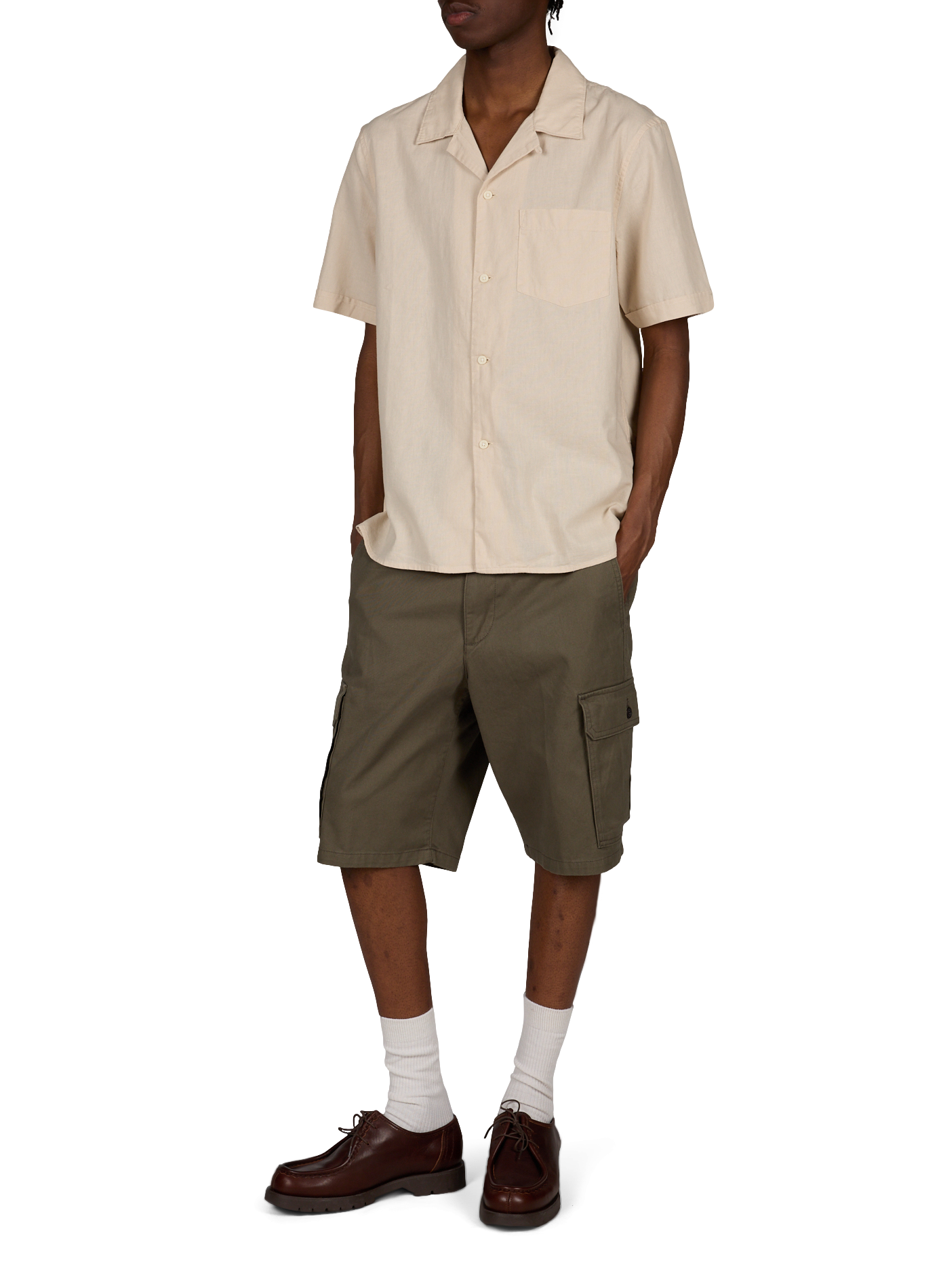 Straight shirt in cotton and linen DOCKERS Beige
