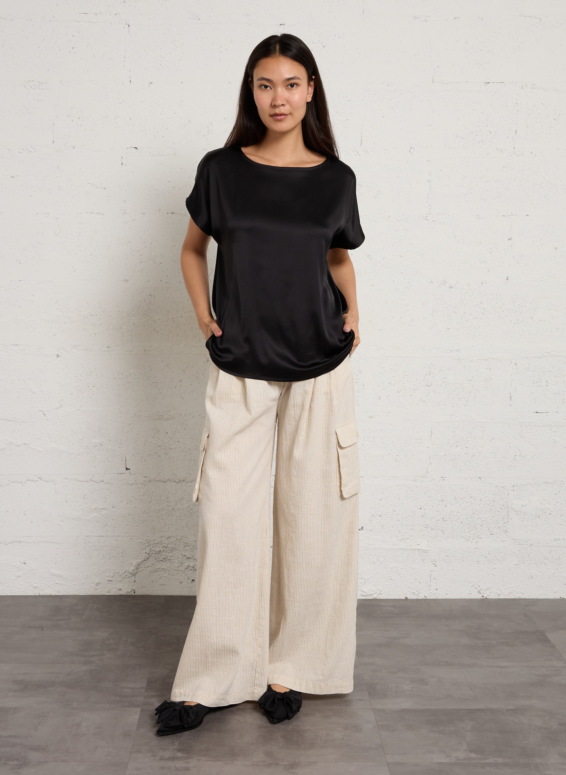Mules plates nœuds oversize IKKS Noir