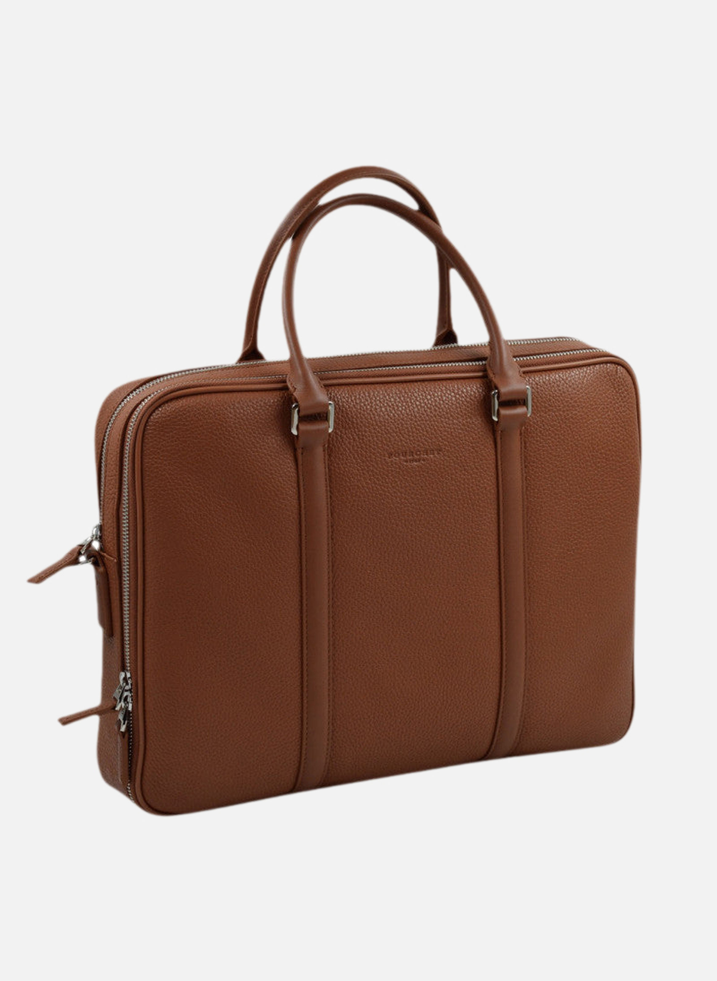 Ethan | porte documents 2 soufflets en cuir POURCHET Marron
