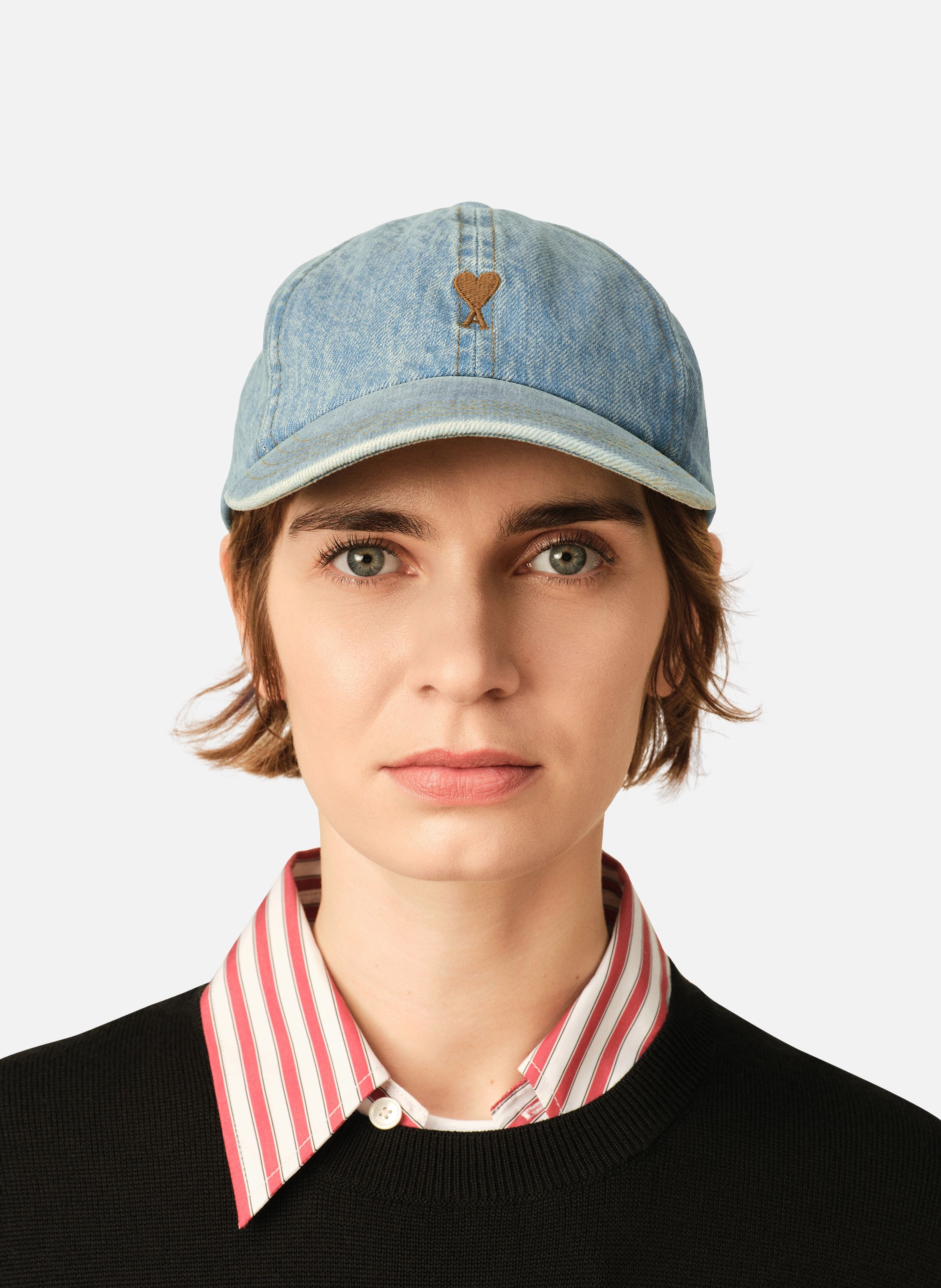 Casquette denim unisexe en coton ami de coeur AMI PARIS Bleu