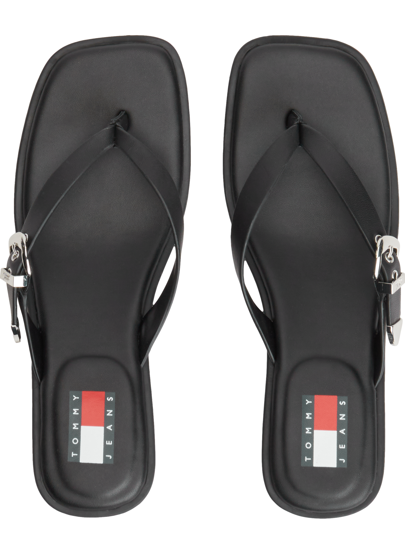 Leder-Sandalen mit Absatz TOMMY HILFIGER Schwarz