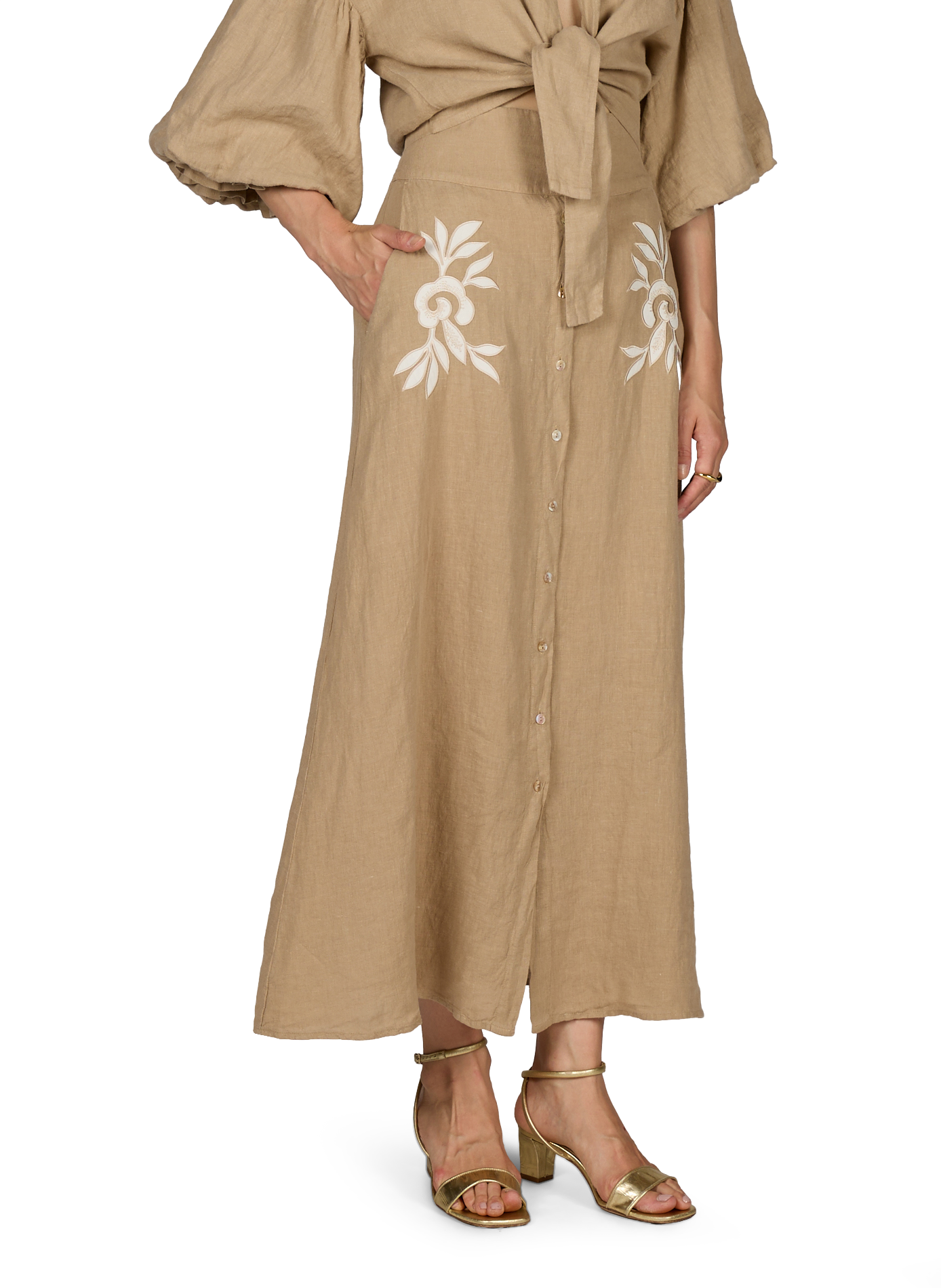 Jupe Mrs Mabe en lin MR MOOD Beige