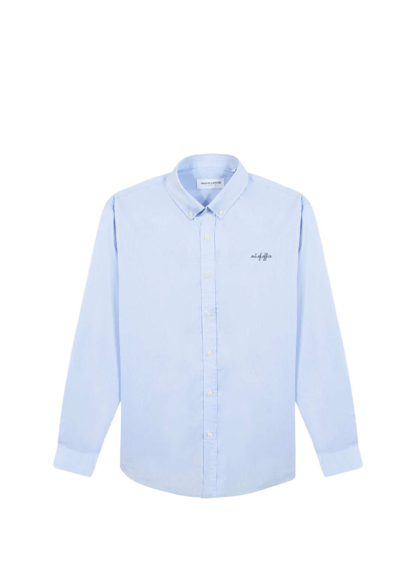 Shirt with plain straight cut and embroideries MAISON LABICHE Blue