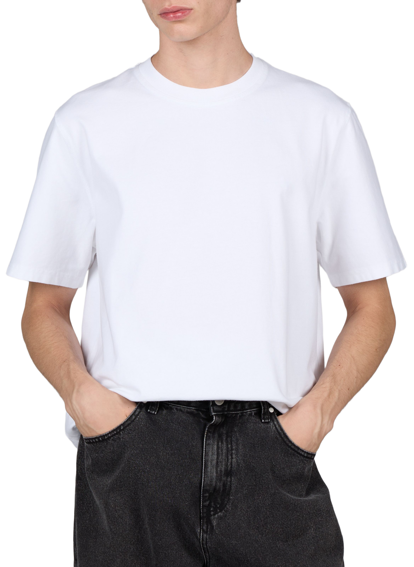 Round neck straight fit cotton T-shirt with screen printing ARTE ANTWERP White