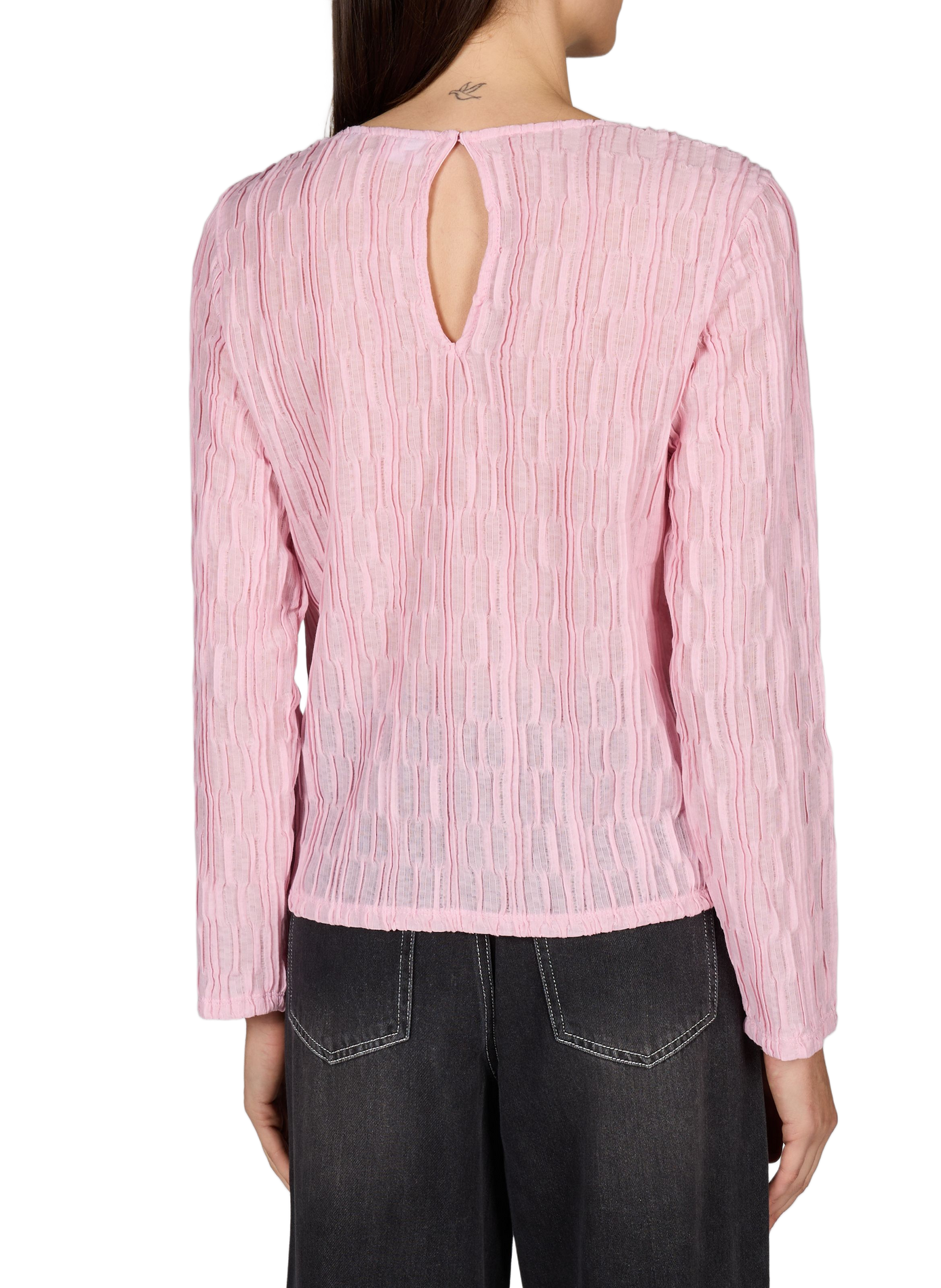 Top derecho arrugado OBJECT Rosa