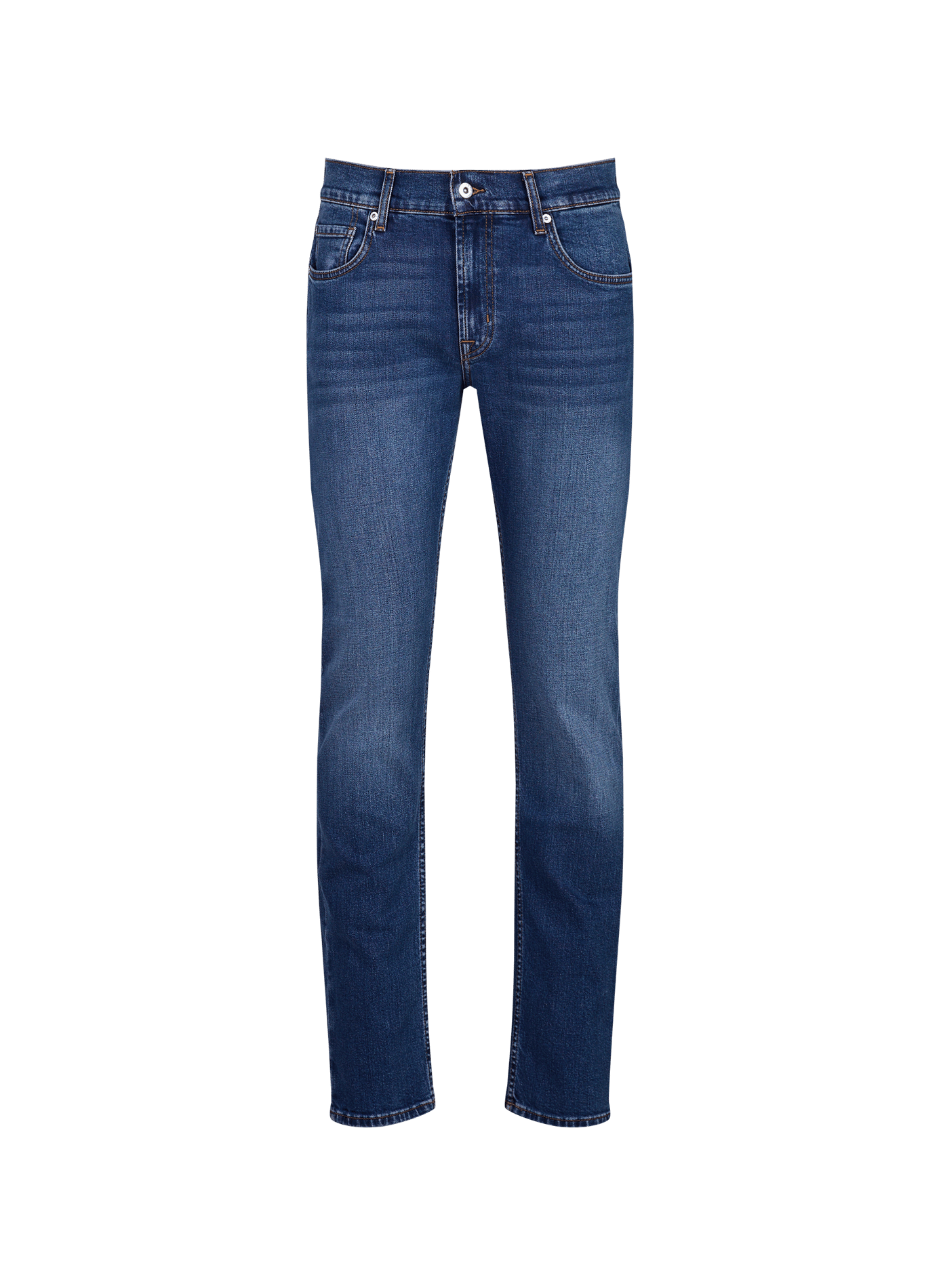 Straight-leg cotton-blend jeans 7 FOR ALL MANKIND Blue