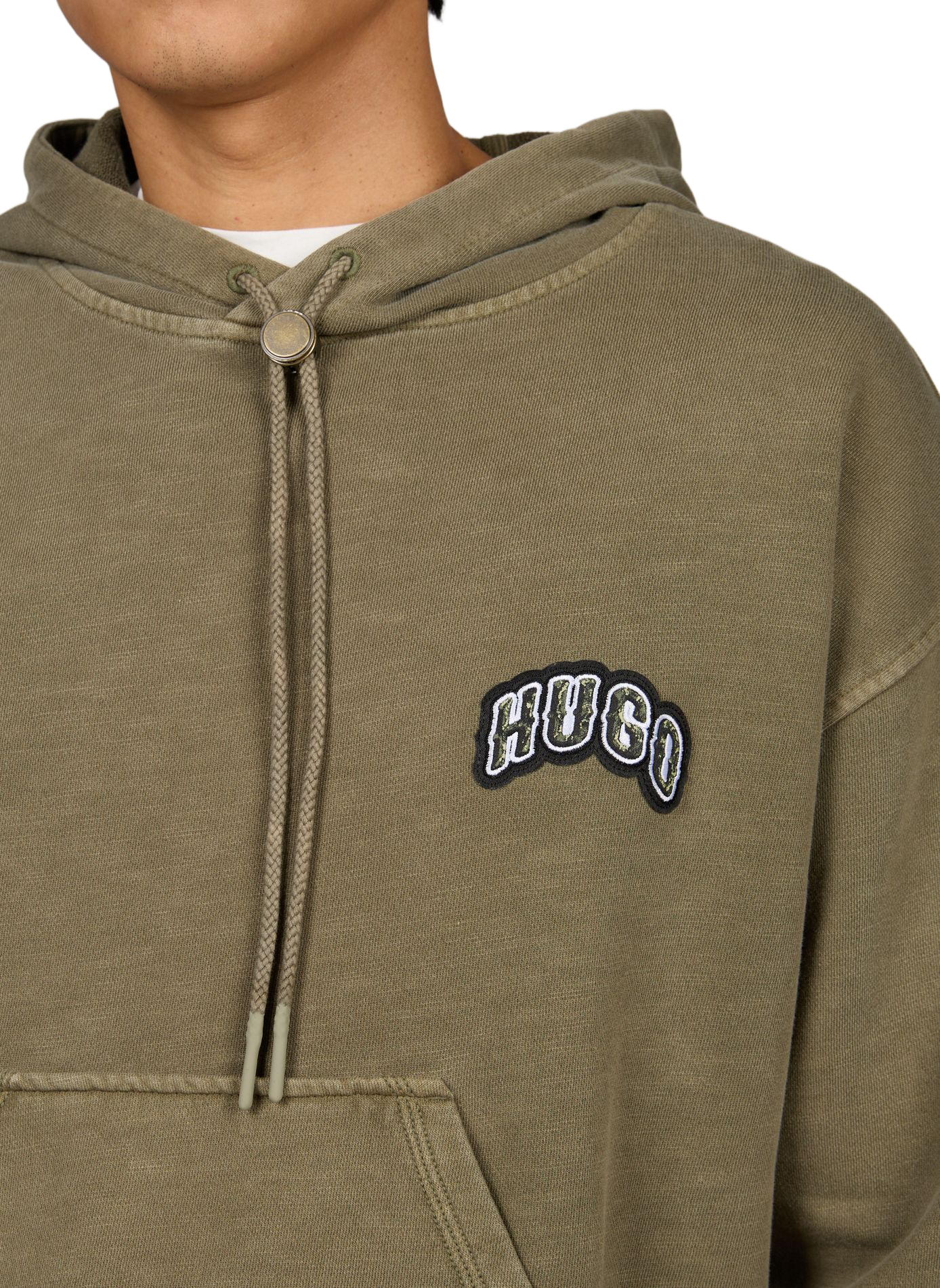 Sweatchirt droit à capuche en coton HUGO BLUE Vert