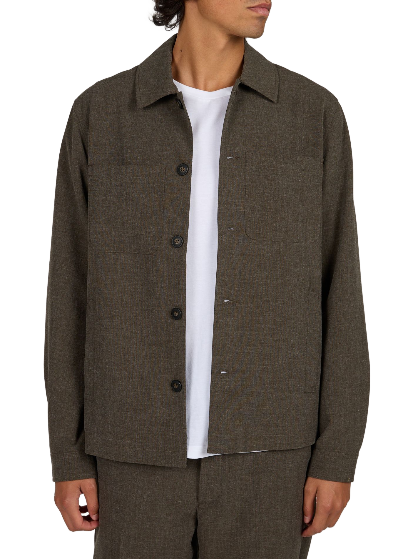 Solid button-down shirt LES DEUX Khaki