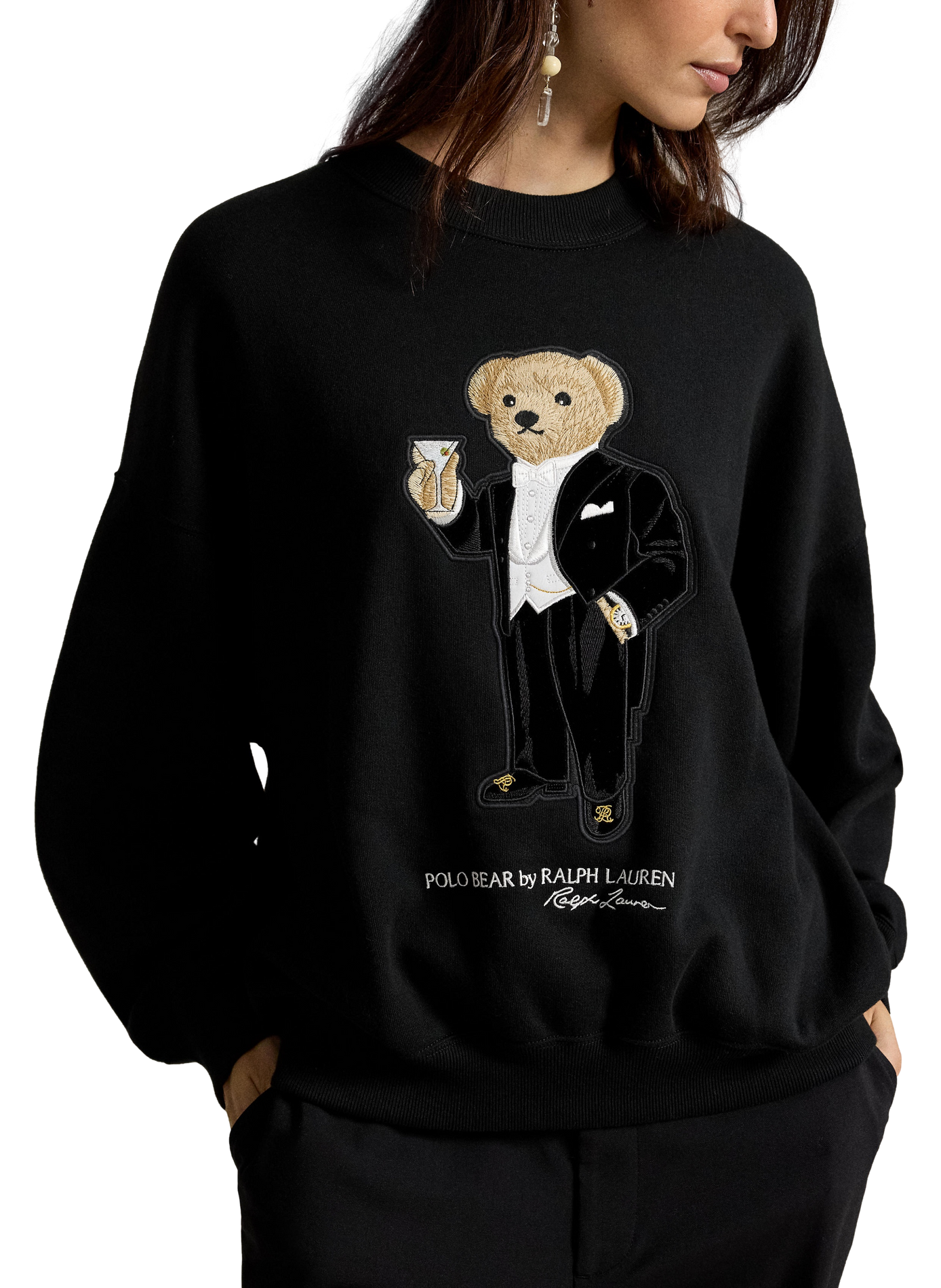 Loose-Fitting Embroidered Sweatshirt POLO RALPH LAUREN Black