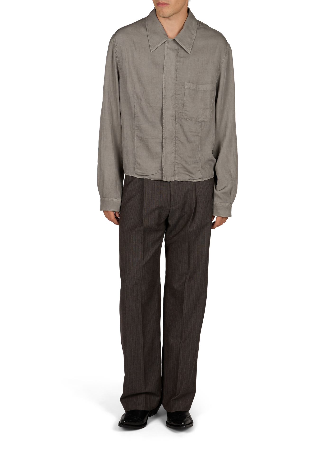 Weite Hose aus Wolle und Baumwolle OUR LEGACY Grau