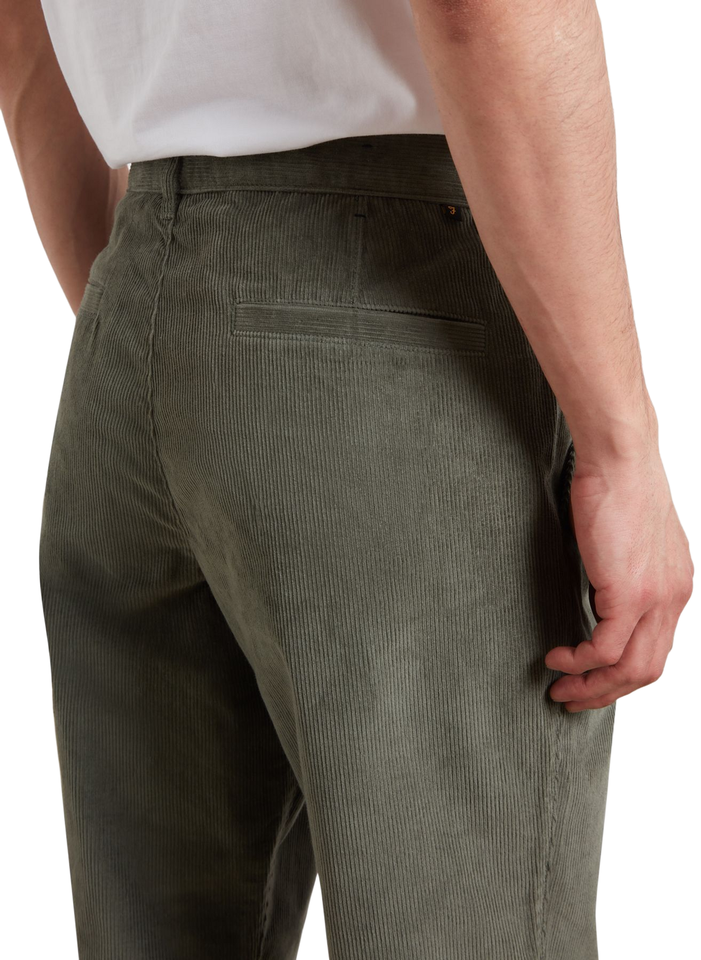 Straight corduroy cotton trousers FARAH Green