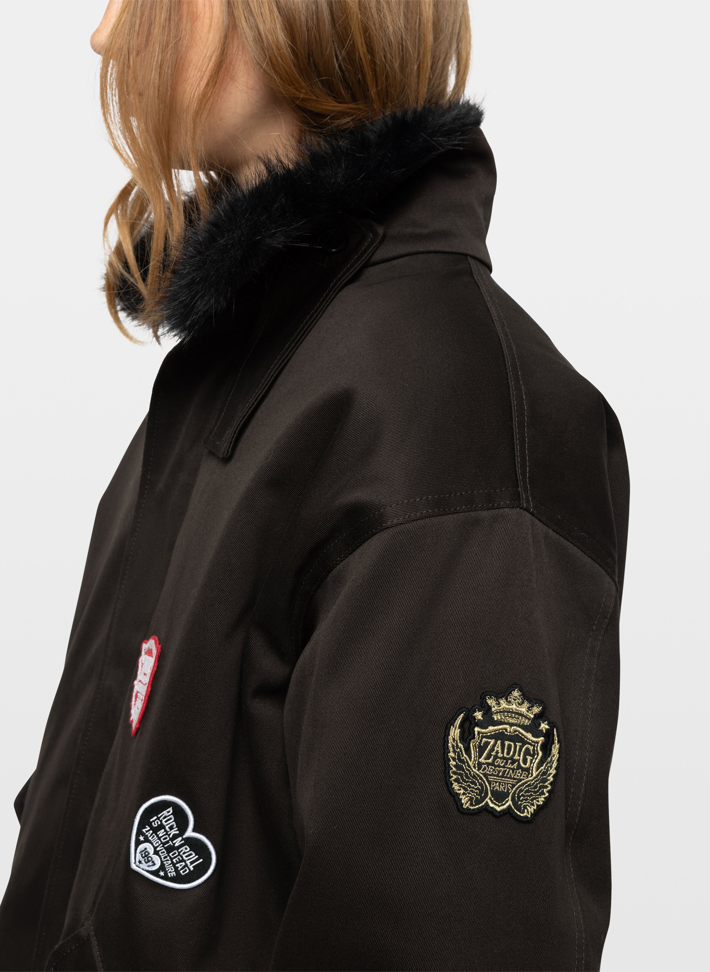 Jas met mantel kraag van kadris-katoen ZADIG&VOLTAIRE Bruin