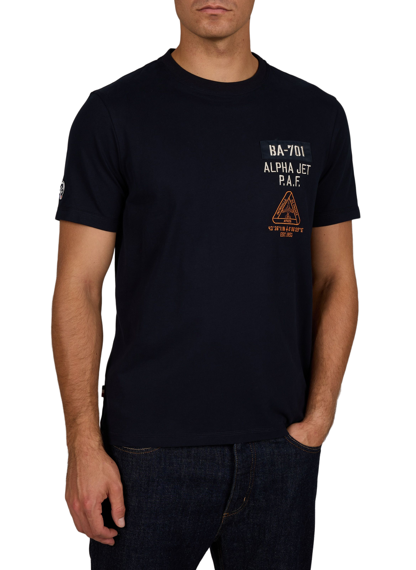 Pulse Olyh short-sleeved cotton T-shirt PATROUILLE DE FRANCE X REDSKINS Blue