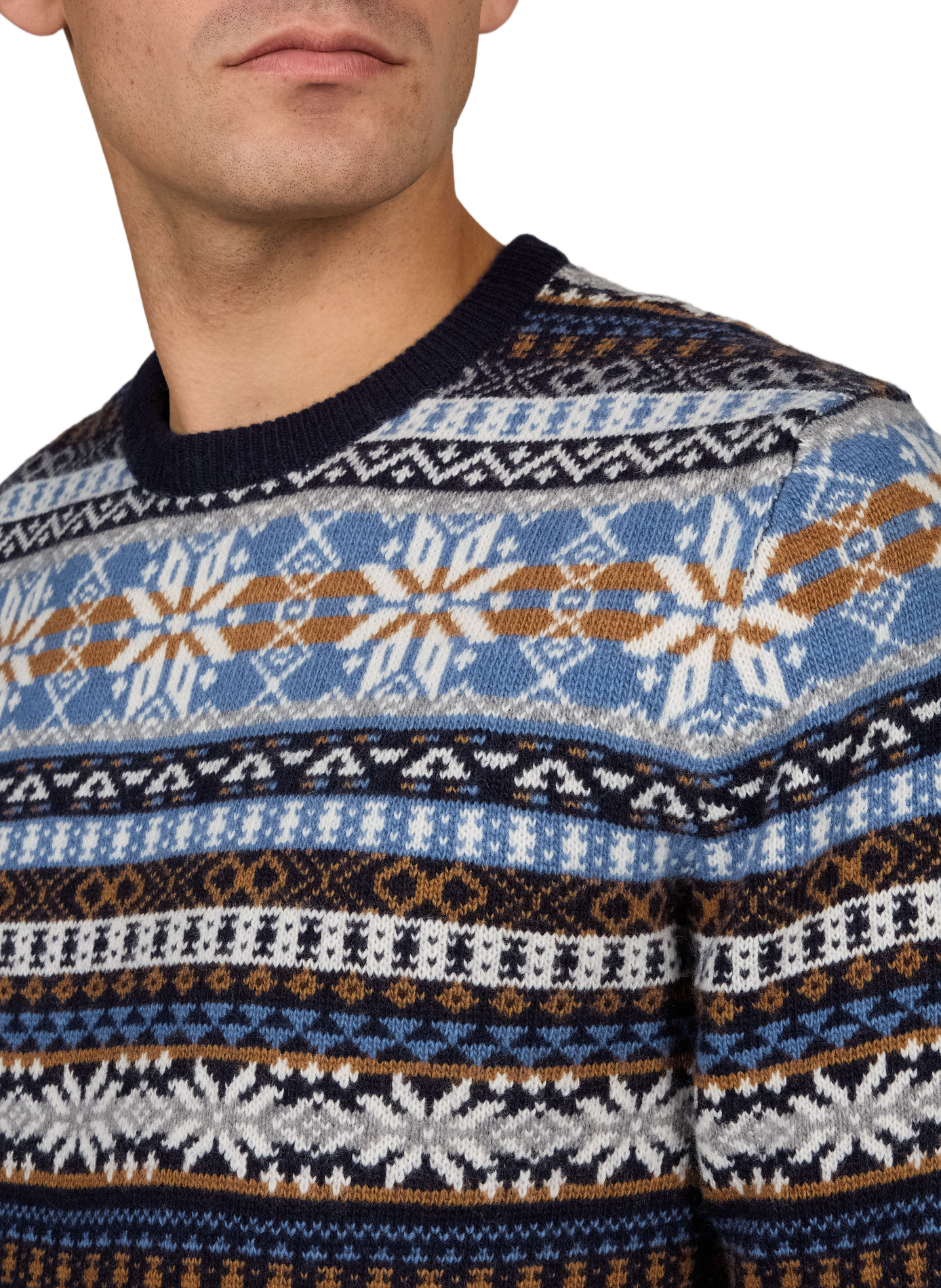 Wool-blend round-neck jumper GANT Blue