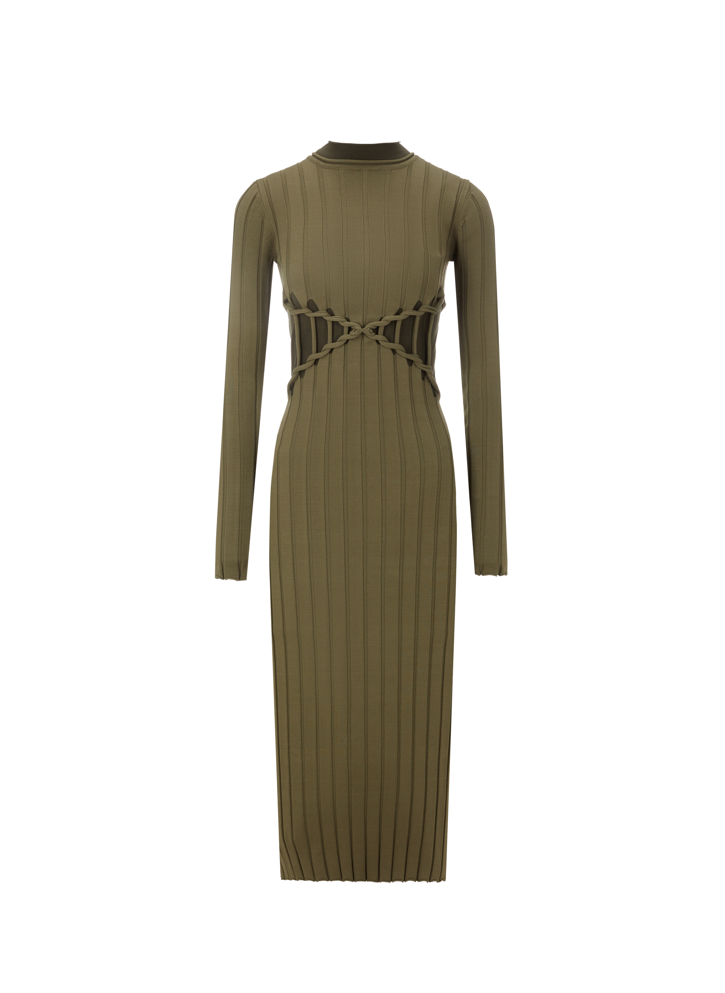 Robe longue côtelée